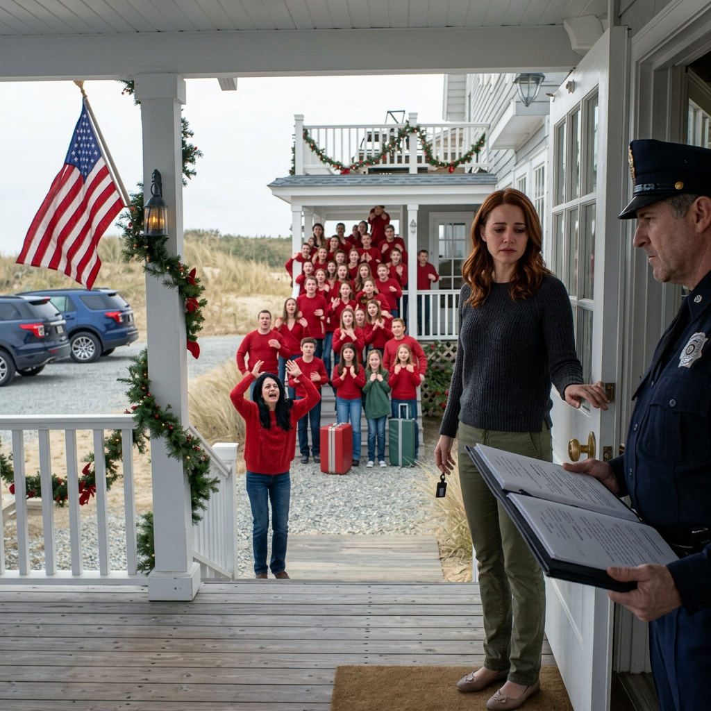 Pendant quinze ans, mes parents m’ont dit que Noël n’était « pas le bon moment » pour moi, et j’ai passé chaque mois de décembre seule, à regarder toute ma famille fêter Noël dans la maison de plage de ma grand-mère à travers les photos des autres. Puis, son avocat m’a appelée en secret, et à Noël dernier, vingt-trois membres de la famille se sont présentés à cette même maison avec des valises, des pulls assortis et une assurance déconcertante… jusqu’à ce qu’un adjoint du shérif ouvre un dossier à ma porte.