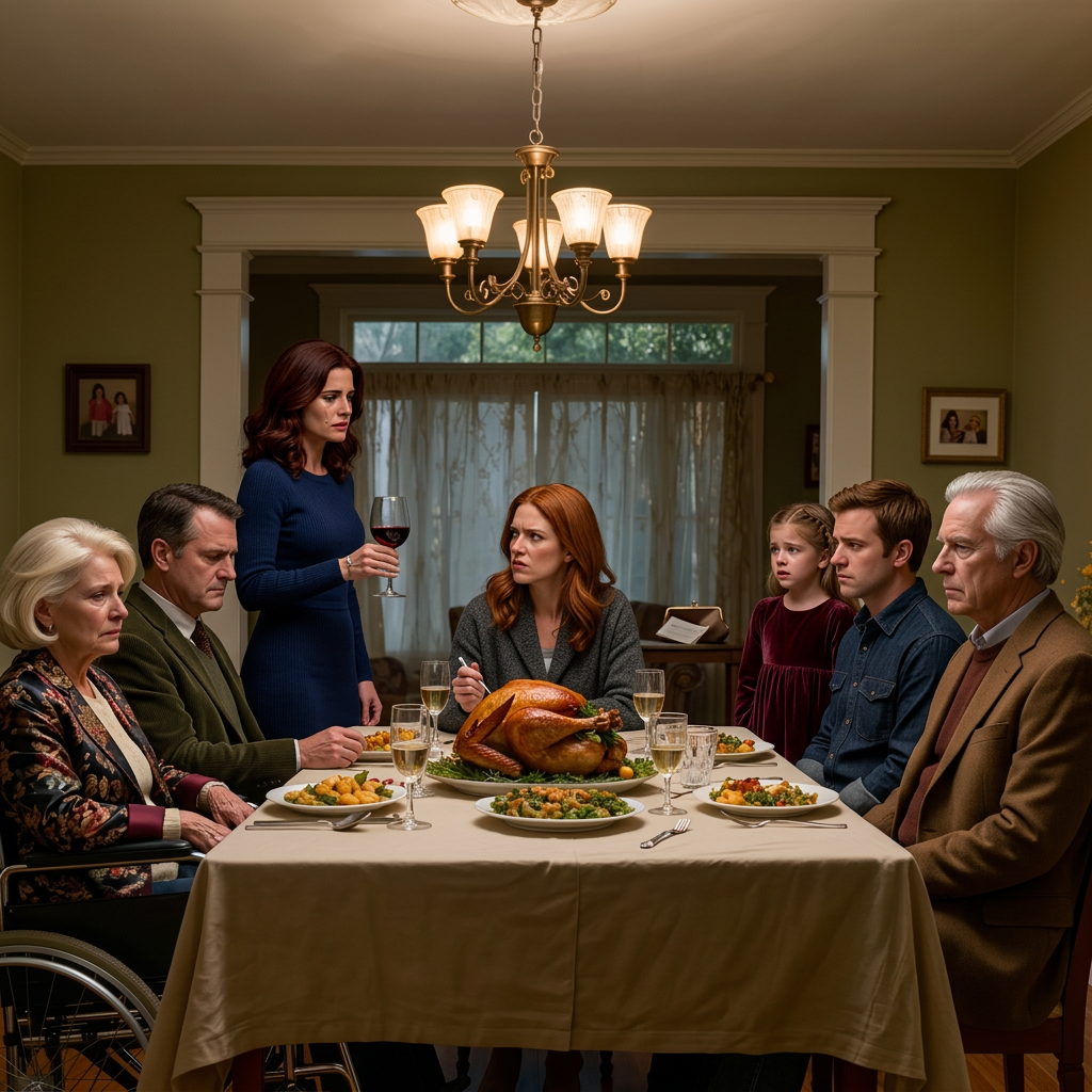 À Thanksgiving, ma mère leva son verre, me regarda droit dans les yeux et dit : « Si tu avais fait quelque chose de ta vie, je n’aurais pas à te justifier. » Elle pensait humilier la fille qu’elle avait traitée de honte pendant sept ans. Elle ignorait tout des courriels cachés, des vibrations de son téléphone et d’une vérité qu’elle avait enfouie, qui se dirigeaient déjà vers elle, de l’autre côté de la pièce