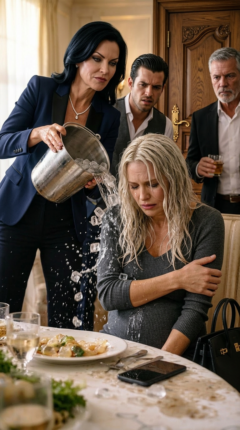 Lors d’un dîner de famille, la mère de mon riche ex-mari m’a humiliée en me jetant un seau d’eau glacée et en me faisant une blague cruelle, persuadée que j’étais incapable de me défendre. Ce qu’ils ignoraient tous, c’est que je possédais secrètement la société valant des milliards de dollars qui était à l’origine de leur réussite, et dès que j’ai envoyé le SMS « Initier le protocole 7 », leur monde a commencé à s’écrouler.