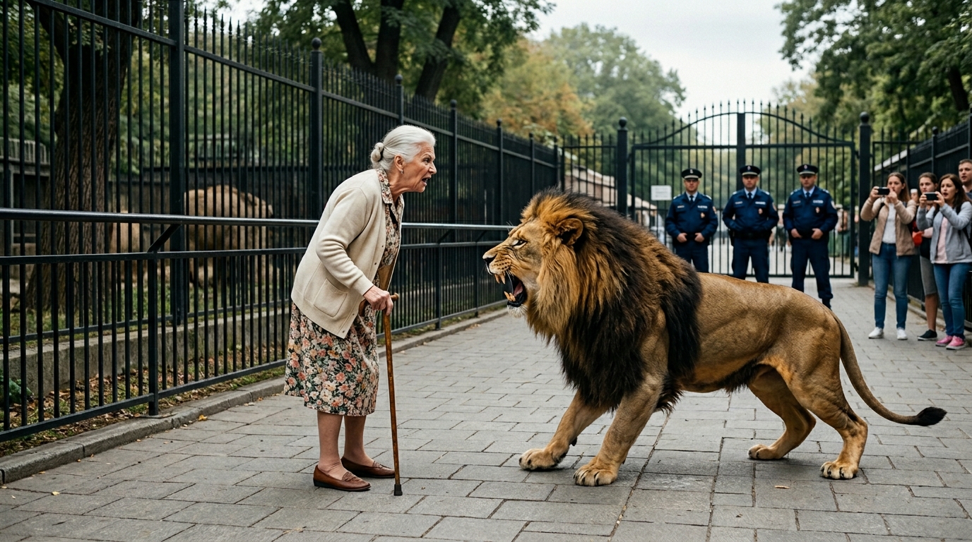 Egy oroszlán megszökött az állatkertből, és észrevett egy idős asszonyt a parkban, megállt mellette; a mesterlövészek már célkeresztjében voltak, de abban a pillanatban valami váratlan dolog történt 😨😢 Egy átlagos reggel volt az állatkertben, és eleinte semmi sem jelzett veszélyre. Körbejártam az épületet, ellenőriztem a ketreceket és beszélgettem az alkalmazottakkal, amikor hirtelen ijedt sikolyok hallatszottak a fő sikátorból. Az emberek szétszéledtek minden irányba; némelyek a gyerekeiket vették a karjukba, mások szuvenírboltokban bújtak el, vagy kerítéseken másztak át. Odafutottam, és néhány másodpercre megbénultam. A látogatók közötti sikátorban egy hatalmas felnőtt oroszlán sétált nyugodtan, de gyorsan. Később megtudtam, hogy éjszaka áramszünet volt, és az egyik ketrec elektronikus zárja kinyílt. Így az Atlasz nevű oroszlán szabadon távozott. A legfurcsább az volt, hogy senkit sem támadott meg. Nem izgult, és nem próbálta megragadni a legközelebbi embert. Úgy tűnt, van célja. Magabiztosan ment előre, mintha pontosan tudná, hová megy.  Atlas átkelt a kifutón, betörte a személyzeti kijárat kapuját, és elérte az utcát. Azonnal értesítettem a rendőrséget és az állatorvost, akinél nyugtatónyilak voltak, és megkezdtük az üldözést. Pánik tört ki az utcákon. Az autók erősen fékeztek, az emberek sikoltoztak és minden irányba futottak. De az oroszlán nem reagált erre a káoszra. Megállt, vett egy mély lélegzetet, mintha ismerős illatot keresne, majd folytatta útját. Néhány háztömb után befordult egy kis parkba. Ott, egy padon egy idős nő ült, aki zsemlemorzsával etette a galambokat. A hatalmas oroszlán lassan hátulról kezdett közeledni felé. Kiáltani akartam, hogy figyelmeztessem, de rájöttem, hogy csak megijeszthetem és provokálhatom a ragadozót. A nő hirtelen megfordult. A rendőrök már felemelték a fegyverüket, de a következő másodpercben valami olyan történt, amire egyikünk sem számított 😢😱