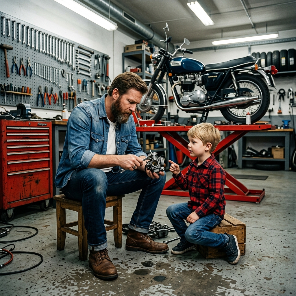 Miután múltja miatt megtagadták unokaöccse felügyeleti jogát, egy csendes kisvárosi motoros, akiről mindenki óvta a gyerekeit, továbbra is elhajtott az otthonuk előtt – mígnem az emberek felfedezték, hogy az éjszakát a fiú szakadt plüssmackójának javításával töltötte, egy pillanat, ami az örökbefogadási döntés megváltoztatásához vezetett.  Egy csendes kisvárosi motoros, akiről mindenki óvta a gyerekeit, minden nap elhajtott az otthonuk előtt, és a szülőket bezáratták az ajtókkal – mígnem egy délután meglátták a 193 centiméter magas férfit, amint a járdán térdel, és egy gondosan megjavított plüssmackót ad vissza egy síró kisfiúnak, egy pillanat, ami hamarosan megváltoztatta az egész város képét róla. A pennsylvaniai Brookridge csendes folyóparti városában az emberek gyakran felismerték a motorkerékpár hangját, mielőtt bármi mást észrevettek volna. A halk dübörgés visszhangzott a keskeny utcákon, és távoli mennydörgésként verődött vissza a téglaboltok homlokzatairól. Valahányszor ez a hang megjelent, néhány függöny elmozdult a nappali ablakai mögött, és néhány szülő ösztönösen a gyermekei kezéért nyúlt. Mert a városban mindenki tudta, ki vezette azt a motorkerékpárt. Darren „Stone” Calloway volt a neve. 193 centiméter magas volt, széles vállú és tömör, mint egy betonfal. Dús és sötét szakálla ezüstös csíkokkal kezdett kirajzolódni rajta. Egy halvány sebhely húzódott a nyaka oldalán, és eltűnt fekete bőrdzsekije gallérja alatt. A legtöbb brookridge-i ember számára Darren bajkeverőnek tűnt. Egy kis javítóműhely tulajdonosa volt, Calloway Cycles, a város szélén, a vasúti sínek közelében. Az épületben állandóan olaj-, fém- és benzinszag terjengett. Darren a legtöbb nap egyedül dolgozott ott, régi motorokat és alkalmanként egy-egy kisteherautót javított. Nem sokat beszélt. Készpénzzel fizetett. És többnyire magában tartotta magát. Amikor Darren végigsétált a Fő utcán, a szülők csendben közelebb húzták magához a gyerekeiket. „Maradjatok távolabb” – suttogták. „Annak az embernek nehéz múltja van.” Amit az emberek mondtak, nem volt teljesen téves. Tizenöt évvel korábban Darren egy Black Ridge Riders nevű motoros klub tagja volt. Azokban az időkben hirtelen haragú volt, és az élete túl gyorsan telt ahhoz, hogy alaposan gondolkodjon. Voltak éjszakák, amelyek összetört bútorokkal végződtek, és reggelek, amelyek rendőrségi papírokkal kezdődtek.  De ez egy másik élet volt. Egy élet, amelyet Darren maga mögött hagyott. Amit Brookridge lakóinak nagy része nem tudott, az az volt, hogy Darrennek csak egyetlen családtagja maradt a világon. Egy Lucas Hale nevű kisfiú. Lucas Darren húgának, Megannek a fia volt. Megan mindig is a család gyengéd tagja volt, az a személy, aki hitt abban, hogy Darrenből valami jobb válhat, mint amilyen hírnévvel rendelkezik. Három hónappal korábban Megan élete hirtelen véget ért egy Pittsburgh melletti közúti balesetben. Lucas csak hatéves volt. A temetésen, miközben a szél susogott a kis temető fái között, Lucas nem sírt. Csendben állt a koporsó mellett, kezében egy kopott szürke plüssmackót szorongatva, amelynek egyik gombszeme és a hasán rojtos varrások voltak. folyt.