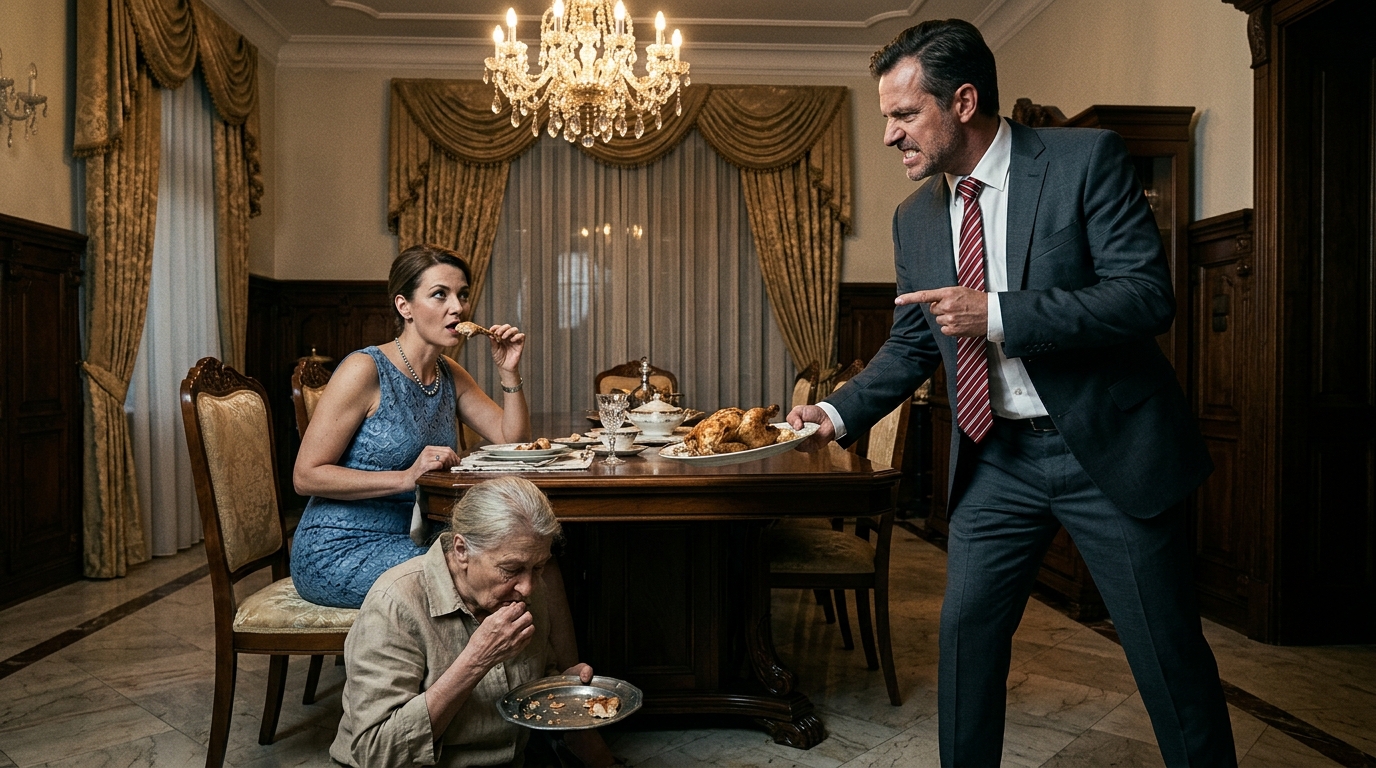 KÉNYSZERÍTETTEM AZ ANYÓSÁT, HOGY A FÖLDÖN EGYEN, DE Drágán megfizette.