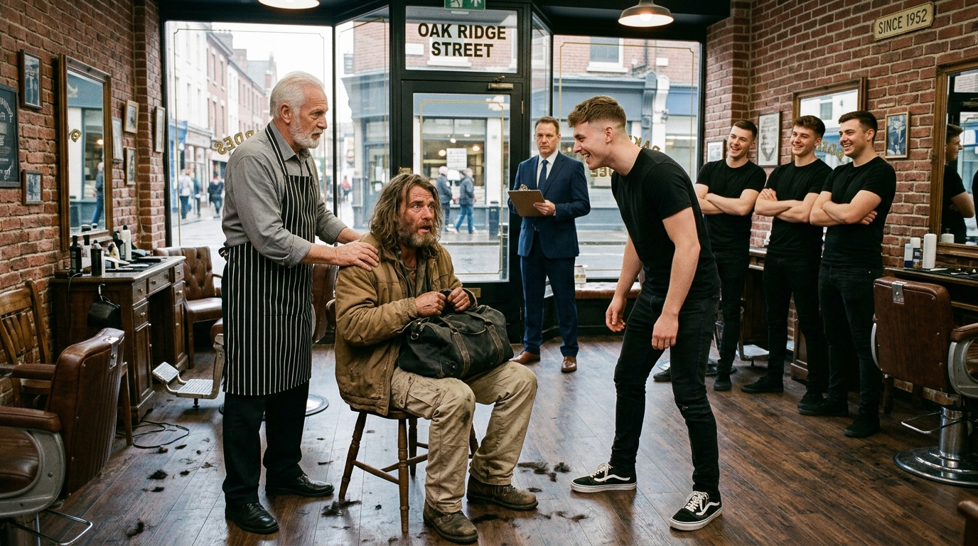 Úgy szorítottam az utolsó dolláromat, mintha oxigén lenne, és bevonultam az Oak Ridge-i fodrászatba. „Csak… nézz ki embernek” – suttogtam. A teremben kitört a kiáltás – „Negyven dollár, te gazember!” „Próbáld ki a menedéket!” –, mígnem Mr. Carter hangja élesebb lett, mint bármelyik borotva: „Elég. Ülj le, fiam.” Miközben a nyírógép zümmögött, egy kopott öltönyt csúsztatott a kezembe. „Ne fizess nekem – ígérd meg.” Évekkel később visszatértem egy kulccsal… és egy titokkal, amire soha nem számított.
