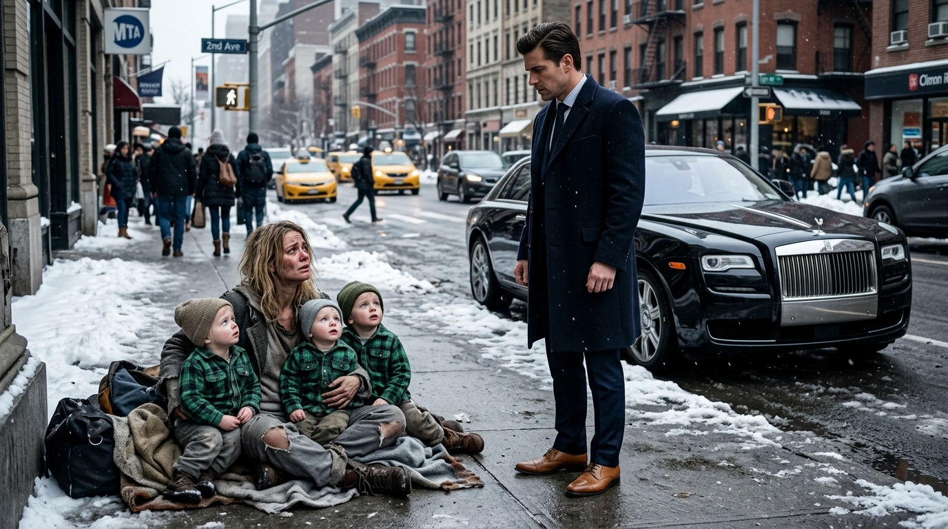 Egy milliomos meglátja volt barátnőjét, amint az utcán koldul három gyerekkel, akik pontosan úgy néznek ki, mint ő – ami ezután történik, az összetöri a szívedet. Keserű decemberi reggel volt Boston belvárosában, amikor Ryan Wallace, a 35 éves techmogul, kiszállt elegáns autójából, hogy kávét injon egy befektetői találkozó előtt. Éppen a telefonján böngészgette az e-mailjeit, amikor valami a járdán megdermedt. Egy hideg téglafalnak támaszkodva egy kócos hajú nő ült, vállán lazán lógó kopott kabáttal, és három kisgyerek préselte magát hozzá melegen. A kezében egy darab kartonpapír volt, amelyen ez állt: „Kérjük, segítsenek nekünk. Bármi segít.” De nem a tábla lopta el a levegőt a tüdejéből.
