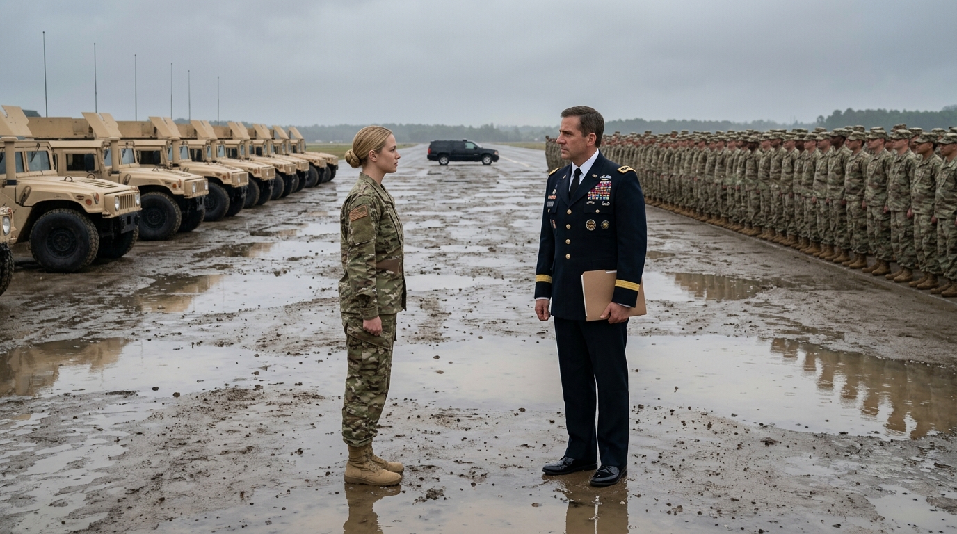 A szüleim felvették a kapcsolatot a szolgálati helyemdel, és azt mondták a parancsnoknak, hogy becstelen vagyok, ezért az egységem elkezdte tartani a távolságot. Hónapokig a munkámra koncentráltam. Aztán megérkezett egy rangidős tiszt, érdeklődött felőlem, és azt mondta: „Múlt hónapban három embert húzott ki egy balesetből a bázis előtt.” MINDEN SZEM RÁM FORDULT.  A szüleim azt mondták a parancsnokságomnak, hogy hazudok – amíg a tábornok mindenkit megdöbbentett. Minden szem rám szegeződött, mielőtt még megértettem volna, miért. Egy dandártábornok állt a gépkocsipark irodánk előtt, egyik kezében egy írótáblával, és olyan tekintettel az arcán, hogy az egész kavicsos tömeg megdermedt. Minden tengerészgyalogos ott volt a szakaszomból. Férfiak, akik mellett hónapok óta dolgoztam. Férfiak, akik abbahagyták az ülést velem az étkezőben. Férfiak, akik elhallgattak, amint beléptem egy szobába. A tábornok egyszer lenézett, majd egyenesen rám. Aznap reggel minden végre megváltozott. Emily Carter vagyok. Őreges vagyok, aki Észak-Karolina partvidékén állomásozom, és az év nagy részében megtanultam csendben élni. Egy olyan kedden kezdődött, ami úgy nézett ki, mint minden második kedd a Camp Lejeune-ben. Párás levegő áradt a New Riverből. Sötét fenyőfák rajzolódtak ki a reggeli égboltra. Dízelolaj telepedett le a motorpark felett napkelte előtt. Éppen a diszpécsernaplókat ellenőriztem, amikor Hayes őrmester bedugta a fejét az iroda ajtaján, és azt mondta, hogy Miller törzsőrmester látni akar.  Az adminisztrációs épületben Briggs hadnagy keresztbe font karral állt az irattartó szekrény mellett.  „A szüleid hívták tegnap ezt a bázist?”  Egy pillanatra azt hittem, rosszul hallottam.  „A szüleim, törzsőrmester?”  „Ők hívtak” – mondta. „Aztán kértek, hogy beszélhessenek valakivel a parancsnoki láncából.” Briggs hadnagy megköszörülte a torkát.  „Azt mondták, hogy van egy múltja abban, hogy nem meséli el a teljes történetet. Hogy óvatosnak kell lennünk azzal, hogy mit hiszünk.” Emlékszem a fejem felett zümmögő fénycsövekre és arra az érzésre, hogy a szoba valahogy kisebb lett. „Uram, nem tudom, miért mondanák ezt.”  Senki sem vádolt meg semmi hivatalos dologgal. Senki nem írt fel. Senki sem emelte fel a hangját. Ez majdnem rosszabb volt. Mert egy egységben a kétség nem mindig zajjal érkezik. Néha egy szünettel. Egy pillantással. Egy üres székkel ebédnél, ahol régen volt hely neked.  Délutánra az emberek tudták. Senki sem mondott sokat közvetlenül. De minden apróságban éreztem. Két tengerészgyalogos, akik általában velem voltak az ellenőrzések során, hirtelen kicserélték a feladataikat. Az asztal, amelynél régen az ebédlőben ültem, lassan már nem az enyém volt. A beszélgetések rövidebbek lettek. A viccek félúton abbamaradtak, amikor beléptem a szobába.  Aznap este hazatelefonáltam.  Anyám válaszolt. „Anya, felhívtad a parancsnokságomat?”  Szünet. „Igen” – mondta. „Aggódtunk.” „Eléggé aggódtunk ahhoz, hogy megmondjuk nekik, ne bízzanak bennem?” „Mindig is megvolt a képességed, hogy a dolgokat nagyobbnak tüntesd fel, mint amilyenek valójában.” A laktanya korlátjánál álltam, egyik kezemmel, és a fenyők mögötti utolsó fényt bámultam.  „Ez a hívás megnehezítheti az életemet itt.” Újabb szünet.  „Eleve nem kellett volna csatlakoznod” – mondta.  Ez volt az egész mögöttes része. A szüleim sosem hitték, hogy ez az élet illik a lányukhoz. Tennessee kicsinek tűnt, amikor felnőttem, a tengerészgyalogság pedig nagyobbnak, mint bármi, amit valaha is elképzeltek számomra. Számukra nem én választottam hivatást. Egy olyan verziót választottam magamból, amivel nem tudtak mit kezdeni.  Ezután abbahagytam a magyarázkodást. Mindenki előtt odaértem a parkolóhoz. Minden járművet kétszer ellenőriztem. Későre maradtam, ha valami befejezésre várt. Ha valaki munkát adott nekem, megcsináltam. Ha valaki távolságot tartott, hagytam. Nem volt drámai. Csak napról napra jelentek meg, miközben az emberek eldöntötték, milyen embernek tartanak.  Néhány hónappal később egy másik részleg tüzére ült velem szemben az étkezőben, miközben egyedül ettem. – Figyeltelek, ahogy dolgozol – mondta.  Felnéztem. – Korán érkezel. Későn mész el. A járműveid átmennek a műszaki vizsgán. Nem úgy hangzik, mintha aggódnom kellene miatta.  Felállt, és elvitte a tálcáját, mielőtt többet mondhattam volna, mint hogy megköszönöm. Ez volt az első repedés a falban. A második egy esős októberi estén történt. Későn indultam el a bázisról, miután a karbantartás elhúzódott, és megálltam a városban elvitelre. A 17-es főút csúszós és szinte üres volt, csak a fényszórók és a nedves járda húzódott a fák között. Aztán láttam elakadásjelzőket, füstöt, és egy pickupot az oldalán félig az árokban. Megálltam, mielőtt teljesen átgondolhattam volna. Már egy nő állt a teherautó előtt, csuromvizesen, és próbált visszakúszni hozzá. – A férjem – ismételgette. – A nővérem. Az unokám.  Bent hallottam egy fiú kiabálását. Felmásztam a teherautó oldalára, találtam egy utat a hátsó ablakon, és először az idősebb nővel kezdtem. Beszorult a lába, a teherautó sziszegett a motorháztető alól, az eső pedig úgy ömlött a szemembe, hogy alig bírtam tartani a markomat.  „Nézz rám!” – mondtam neki. „Mi…”„Lépésről lépésre csinálom ezt.”  A fiú következett. Tizennégy, talán tizenöt éves volt, annyira remegett, hogy az egész kabátja remegett. „Ne hagyd itt a nagyapámat” – mondta. „Én nem hagyom itt.”  A sofőr volt utolsó. Nagy ember. Nehéz. Alig volt ébren. Minden erőmbe telt, hogy elég magasra emeljem, és lehúzzam a törött nyíláson az árokba. Mire kiszabadítottam, már fény kezdett felvillanni a motorháztető alatt.  Aztán megszólaltak a szirénák. A seriff helyettese. A mentők. Jacksonville-i tűzoltók. Takarók. Csipeszek. Kérdések gyors sorozatokban.  Az egyik mentős rám nézett, és megkérdezte: „Ismered ezeket az embereket?”  „Nem.” Pislogott egyet.  „Akkor miért álltál meg?”  „Mert ott voltak.” Vizesen, fázva és fáradtan mentem vissza a bázisra. Másnap reggel, mint mindig, 05:45-kor már a motoros floorban voltam. Nem hoztam szóba. Nem éreztem úgy, mintha ez olyasmi lenne, amit beszéddé kellene tenni.  Néhány nappal később Nolan törzsőrmester megyei papírokat tartott fel az irodájában.  „Megállt egy balesetnél a 17-es úton?”  „Igen, törzsőrmester.”  „És segített kiszállítani az embereket?”  „Igen, törzsőrmester.” Hátradőlt a székében, és egy pillanatra rám nézett.  „Jó munka.” Ennyi volt az egész.  Két nappal később egy fekete kormányzati terepjáró gurult be a járműparkba. Minden lelassult, de nem állt meg teljesen. Rodriguez kihajolt egy teherautó motorházteteje alól. Hayes kiegyenesedett egy írótáblával a kezében. Nolan törzsőrmester lépett ki az irodából, tenyerét egy rongyba törölgette, majd sorakoztatást rendelt el. A terepjáró hátsó ajtaja kinyílt. Előbb egy ezredes lépett ki. Aztán egy másik tiszt. Aztán egy dandártábornok díszegyenruhában, ezüstcsillaggal a reggeli fényben. Halkan beszélt Nolannal, majd az alakzat felé fordult. „Jelen van Emily Carter törzsőrmester?” A szívem egy erős, furcsa dobbanást adott. „Itt van, uram.”