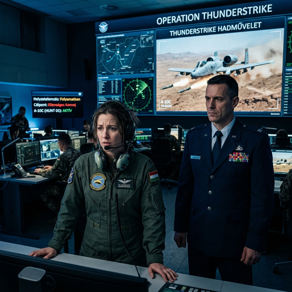 540 tengerészgyalogos halálraítélve – Egy női pilóta dacolt a paranccsal, és mindannyiukat megmentette A PARANCSNOK AZT MONDTA, TARTSÁK A POZÍCIÓT – EGY A-10-ES PILÓTA NEM VOLT HAJLANDÓ NÉZNI, HOGY AZ 540 TENGERÉSZGYALOGOS MEGHAL. Ő VOLT AZ UTOLSÓ ESÉLYÜK.  A parancsnoki központon belüli taktikai térkép nyugodt, ellenőrzött zöld színben világított. Tiszta vonalak. Magasságjelzők. Tökéletes geometria.  Rendezettnek tűnt.  Biztonságosnak tűnt.  Hazugság volt.  A hangfelvétel más történetet mesélt. „Kapcsolat elöl! Kapcsolat jobbra! Súlyos veszteségeket szenvedünk!” Miller őrmester hangja hasított át a statikus zajon, szaggatottan és kétségbeesetten. Úgy hangzott, mintha maga a csatatér szakadna szét. A hűs, ellenőrzött bunkerben a légkör azonnal megsűrűsödött. Hayes ezredes a kijelzőre meredt, arcából kifutott a vér. Ő egy szabályszerű parancsnok volt – aki hitte, hogy a káoszt lehet kontrollálni, ha elég pontosan betartja a protokollt. Blackthorn Valley-t nem érdekelte a protokoll. A konvoj csapdába esett – mélyen a tűzzónában. Egy természetes, kitett terepen. Nincs fedezék. Nincsenek menekülési útvonalak.  Az ellenség pontosan erre a pillanatra várt.  „Húzza vissza őket” – suttogta Hayes az orra alatt.  „Nem mozdulhatunk, uram!” – kiáltotta Miller, miközben a mögötte lévő járművekbe csapódó becsapódások hangját hallotta. „Megvan a magaslat. Le vagyunk szorulva! Légi támogatásra van szükségünk – azonnal!” Hayes hirtelen a műveletek felé fordult. „Koordináták?”  „A kétszáz méteres veszélyes-közeli határon belül vannak, uram” – válaszolta a tiszt. „A protokoll tiltja az összecsapást. A baráti tűz kockázata túl magas.” Hayes lassan kifújta a levegőt, és visszavonult abba az egyetlen dologba, amiben mindenek felett megbízott: az eljárásrendbe.  „Akkor tartunk” – mondta. „Áthelyezik magukat.” A szoba túlsó végében, szinte láthatatlanul az egyenruhák és a paravánok között, Ana Cruz kapitány abbahagyta az írást. Nem nézett Hayesre.  A térképre nézett. A szögekben. A terepen. A távolságokon. Látta, amit senki más nem volt hajlandó kimondani:  Azok a tengerészgyalogosok nem helyezkedtek át. Törölték őket. A „várj” nem stratégia volt. Ez egy visszaszámlálás volt. A repülősisakja az asztalon pihent mellette. Körülötte a szoba tele volt indoklással – szabályokkal, számításokkal, elfogadható kockázati küszöbértékekkel, indokokkal, hogy miért nem lehet megtenni.