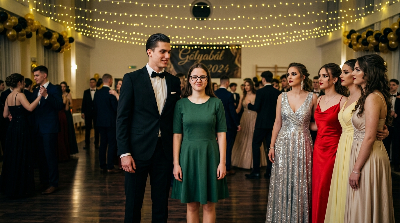 A jóképű fiú az iskolából lassú táncra hívta teltkarcsú osztálytársát, abban a reményben, hogy kinevetheti, de amint a porond közepére értek, az egész terem megdöbbent a történteken 😲😨 A ballagási este az iskola tornatermében úgy kezdődött, mint több száz másik szalagavató este: meleg fényű girlandok lógtak a mennyezetről, fekete és arany lufik a falakon, lassan zene szólt a fülkékből, és a hosszú ruhás lányok óvatosan felkapták a sarkukat, nehogy bugyit húzzanak.  Lena kicsit hátrébb ült az italosasztalnál, és figyelte, ahogy kollégái nevetgélnek, fényképezkednek és beszélgetnek egymással. Sok éven át tudta, hogy az ilyen eseményeken szinte nincs helye számára. A kollégák régen viccek célpontjává tették. Az iskolában ugyanúgy becézték, mint az arcot. Néha suttogásokat lehetett hallani, néha hangosan nevettek mögötte, néha pedig egy fiú tüntetően azt mondta: — Figyelem, Lena jön, leeshet a padló.  Régóta megtanulta, hogy úgy tegyen, mintha nem hallaná. Először fájt, aztán sértő volt, később pedig már csak fárasztó.  De mégis úgy döntött, hogy elmegy a szalagavatóra. Mert a szalagavató csak egyszer van az életben. Sokáig válogatta a ruhát, és végül egy egyszerű, sötétzöldet vett. Semmi csillogás vagy luxus – csak egy egyszerű, csinos ruha. Az anyja segített neki a hajában, Lena pedig felvette a sima szemüvegét, és a tükörbe nézve azt mondta, hogy nyugodtan elmegy ma este.  A zene megváltozott, és a műsorvezető bejelentette a lassú táncot. A párok elkezdtek kiszállni. A lányok zavartan mosolyogtak, a fiúk megigazították a kabátjaikat, és a tornaterem fokozatosan megtelt sima mozdulatokkal. És ebben a pillanatban valami olyasmi történt, amire Lena soha nem számított. Artyem egészen közel lépett hozzá. Az osztály legszebb fiúja. Magas, magabiztos, tökéletes fekete öltönyben. Vika fia, az iskola legnépszerűbb lánya, aki most a csoportja közelében állt, és figyelmesen figyelte, mi történik. Artyem megállt Lena előtt, és egy halvány mosollyal a kezére nyúlt: — Akarsz táncolni? Egy pillanatra gyanúsan csendes lett körülötte minden. Lena azonnal megértette, mi történik. Túl jól ismerte a hangnemet, a tekintetet és azt az alig észrevehető mosolyt, amely mögött mindig ott volt egy újabb vicc. Valahol hátul elkezdtek suttogni: – Nézd, tényleg meghívta. – Most lesz egy előadás. Lena lassan Artemre emelte a tekintetét. Artem nagyon jól tudta, miért teszi ezt. De ahelyett, hogy visszautasította volna, halkan a kezébe vette a kezét. – Rendben, mondta halkan. Kijöttek a terem közepére.  A zene hangosabb lett, kollégák csoportjai alakultak ki körülötte, akik figyelték őket. Sokan már elővették a telefonjukat. A Lena mögött álló lányok egymásra néztek, alig tudták abbahagyni a nevetést. De abban a pillanatban történt valami, ami teljesen megdöbbentette az egész tornatermet 😢😲