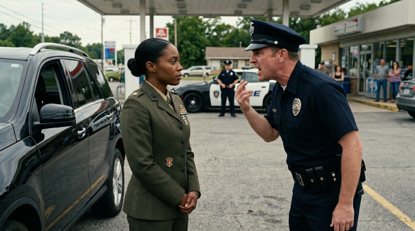 – Kinek képzeli magát? Senki sem fog komolyan venni egy olyan embert, mint maga – menjen vissza, ahonnan jött! – kiáltotta Doyle őrmester… Reggel 7:12-kor Dr. Evelyn Ward, az újonnan előléptetett amerikai hadsereg dandártábornoka, abban a pillanatban érezte, hogy valami nincs rendben, amikor egy rendőrautó kanyarodott a terepjárója elé egy csendes külvárosi benzinkútnál. A kora reggeli levegő nyugodt volt, de a két kiszálló tiszt – Doyle őrmester és Madsen tiszt – félreérthetetlenül konfrontatív éllel rendelkezett. – Asszonyom, szálljon ki a járműből. Most! – vakkantotta Doyle, mielőtt még leengedhette volna az ablakot. Evelyn pislogott, váratlanul. – Tiszt úr, van valami oka… – Azt mondtam, most. Semmi udvariasság. Semmi magyarázat. Még csak egy szokásos dokumentációs kérés sem. Nyugodt maradva leengedte az ablakot. – Mi a probléma?  Doyle közelebb hajolt, gyanakodva összeszűkült szemmel. – Ez az autó nem úgy néz ki, mint a tiéd. És az az egyenruha hátul? ​​Nem tűnik katonának.  Evelyn megőrizte a nyugalmát. – Uram, én…  – Egy színlelő – csattant fel, félbeszakítva. – Az emberek folyton ezt a mutatványt próbálják.  Mielőtt befejezhette volna a mondatot, Madsen megkerülte a terepjárót, engedély nélkül kinyitotta az utasülés ajtaját, és kivette a kormány által kiadott telefonját a pohártartóból.  – Ez szövetségi felszerelés – mondta. – Kizárt, hogy ez az öné legyen.  Evelyn állkapcsa megfeszült. – Tiszt úr, ezt a készüléket a Védelmi Minisztérium rendelte hozzám. Dandártábornok vagyok… Doyle olyan erősen rántotta ki az ajtaját, hogy megijedt. – Elég. Szálljon ki. Evelyn engedelmeskedett, látható kezekkel, az évek katonai fegyelmezettségével kiélesedett elmével. De pályafutása során semmi sem készítette fel a tiszteletlenségre, a feltételezésekre, személyazonosságának azonnali elutasítására. – Kezeket a háta mögé – parancsolta Doyle. Evelyn megdermedt. „Tiszt úr, ok nélkül tart őrizetbe egy amerikai tábornokot. Nem ellenőrizte az igazolványomat, a jogosítványaimat, vagy…”  Hideg fém szorította össze a csuklóját. Túl szoros. Szándékosan kegyetlen.  Madsen gúnyosan felnevetett. „Az állomás majd intézkedik önnel, ha odaérünk.”