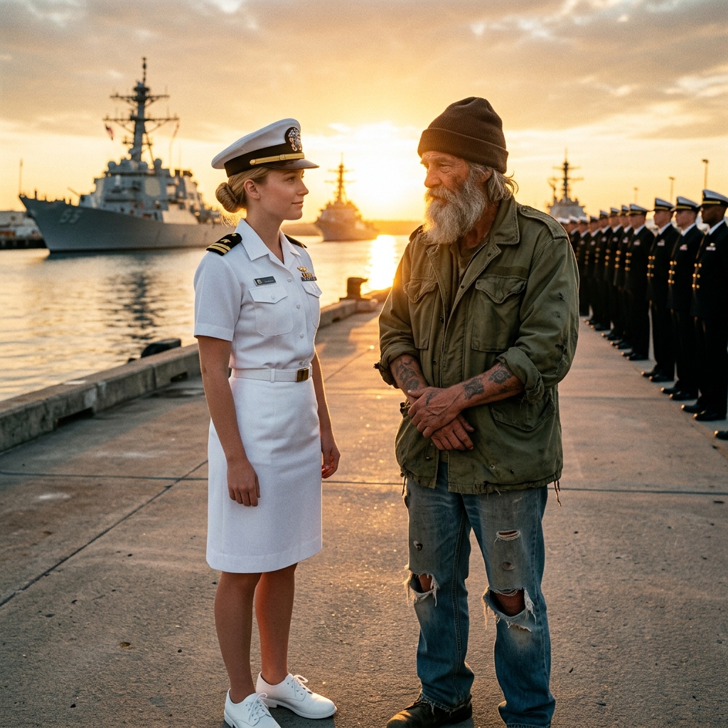 Egy hajléktalan veterán csendben jött megnézni fia diplomaosztóját – míg egy tengerészadmirális meg nem látta a tetoválást a karján Egy hajléktalan veterán jött megnézni fia diplomaosztóját – aztán egy tengerészadmirális meglátta a tetoválást a karján, és az ünnepség véget ért Az esti szél úgy söpört végig a haditengerészeti bázison, mint egy csendes figyelmeztetés a kapukon túli tenger felől, sót, várakozást és a diplomaosztó teremben hangolt rézfúvós hangszerek tompa csengését hozva magával. Családok gyűltek össze büszkeség és izgalom övezte csoportokban – vasalt egyenruhák, fényes cipők, fényben megcsillanó érmek. Mindenki oda tartozott. Mindenki, kivéve egy férfit. Egyedül állt a bejárat közelében, kissé elkülönülve a tömegtől, mintha maga az ünneplés szorította volna a peremre. Senki sem tudta a nevét. És még ha tudták volna is, kevesen hitték volna el. Kabátja rojtos és időjárás ütötte volt, tengervíz és beton halvány illatát árasztotta. Farmerja kifakult az évek napsütése és esője alatt. Csizmája megrepedt és elvékonyodott a talpánál, inkább az emlékek tartották össze, mint a bőr. Remegett a keze – nem a félelemtől, hanem a kimerültségtől, amire valami régebbi és nehezebb réteg ragasztott rá.  Szorításában egy gyűrött papírlap volt, úgy szorította, mintha eltűnne, ha elengedné az ujjait. Egy meghívás. Manapság Caleb Hayes néven ismerték – csak egy újabb ember, akivel az emberek a járdákon járkálnak, egy alak, akivel senki sem találkozott, egy szellem, amely felüljárók és padok alatt lebeg. De valaha, réges-régen más nevet viselt. Egyet tisztelettel és óvatossággal emlegetett.  Caleb „Vasálarcos” Hayes altiszt. Haditengerészeti különleges műveletek. Az a fajta ember, akit oda küldenek, ahová senki más nem mehetett – és aki bízik benne, hogy élve visszahozza az embereket. Nem mindenki tért vissza. Ez az igazság sosem enyhült a szorításában. Volt egyszer egy fia. Lucas Hayes. Egy ragyogó szemű fiú, aki sirályokat kergetett a part mentén, miközben Caleb újra és újra megígérte magának, hogy a gyermeke soha nem örökli azt a sötétséget, amit a háborúból hozott haza.  De a háború mégis követte. Átkúszott a kapukon. Csendben rejtőzött. Álmaiban élt.  Caleb ökölbe szorított kézzel és hevesen dobogó szívvel ébredt, hideg verítékben úszva. A hirtelen zajok megkeserítették. A beszélgetések kiéleződtek. A nevetés helyét a viták vették át. A mosolyok hosszú, szótlan éjszakákba halványultak.