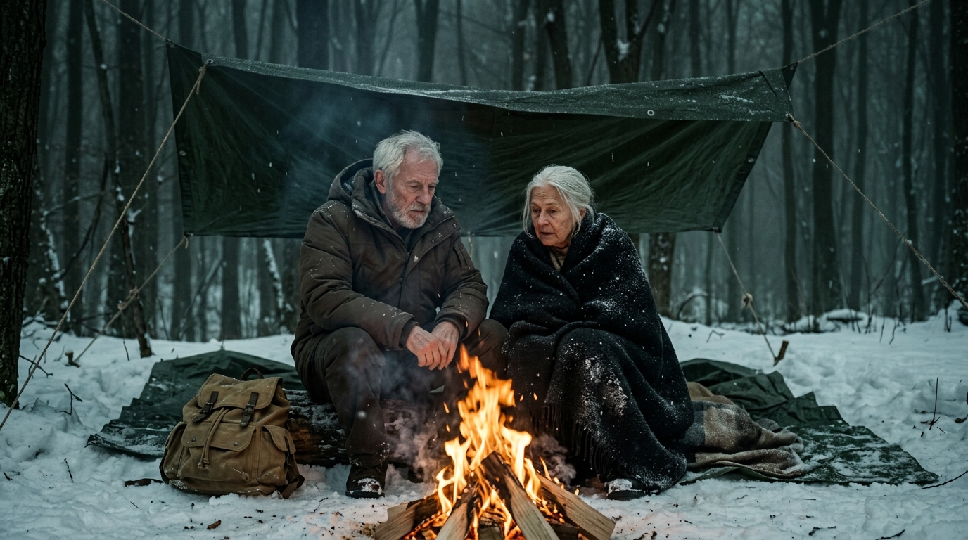 A szülők, akiket gyermekeik elhagytak, tovább éltek az erdőben, de ami velük történt az első napokban, mindenkit megdöbbentett.  Soha nem tudták volna elképzelni, hogy így alakul az életük vége. Azok a gyerekek, akik évekig dolgoztak, akik éheztek és feláldozták álmaikat, egy napon egyszerűen úgy döntöttek, hogy szüleik “megzavarják” az életüket.  Először csak enyhe hanyagság volt, aztán hideg szavakká és elégedetlen pillantásokká változott, végül egyszerűen becsukták előttük az ajtót. — „Nekünk is megvan a saját életünk…” – mondták a gyerekek, és kidobták őket a házból. 😨😨 Attól a naptól kezdve egyedül maradtak, de próbáltak nem feladni, és úgy döntöttek, hogy elmennek – a lehető legmesszebbre a várostól, az emberektől és a rossz emlékektől. Az erdő lett a menedékük. Legalább itt senki sem sértegette őket, és senki sem emlékeztette őket arra, hogy senkinek sincs már szüksége rájuk. A férfi remegő kezével építette ezt az apró kunyhót. Minden szög, minden göröngy a kitartását bizonyította. Az asszony is igyekezett segíteni a férjének, amennyire csak tudott. Néhány nappal azután, hogy kidobták őket a házból, az erdőben a tűz mellett ültek, összebújva, hogy melegedjenek. Csak a tűz ropogása hallatszott, amikor hirtelen hangok közeledtek feléjük a kunyhó mögül. Amikor ezt meghallották, az idős pár felállt, és amikor meglátták, mi történik a kunyhó mögött, mindketten megdöbbentek.