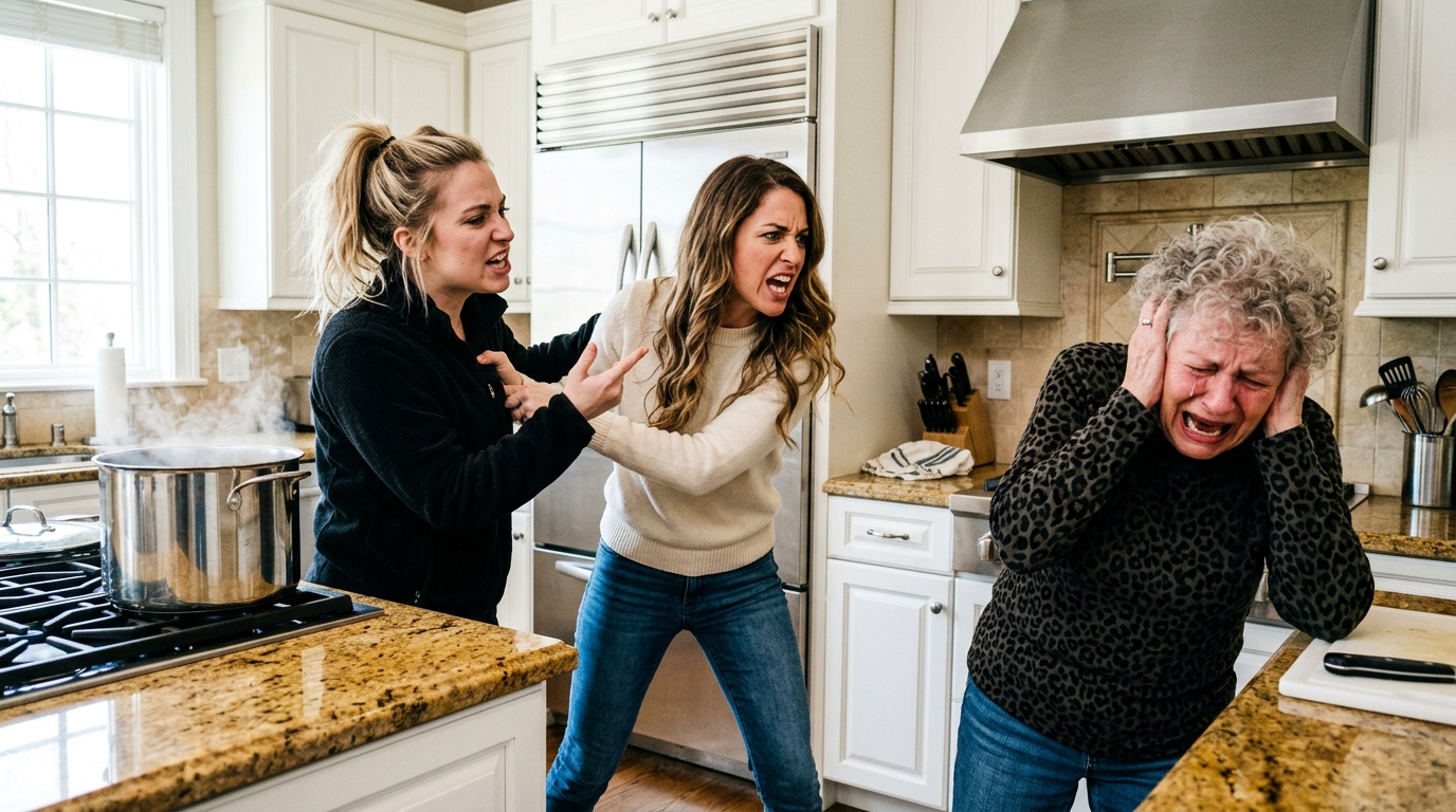 Íme egy angol nyelvű, a főszereplő szemszögéből írt, drámai, megrázó hangvételű és nyitott befejezésű történet: „Éppen a levest kavargattam, amikor a menyem hirtelen a merőkanalat a fejemhez csapta. »Ki főz így? Teljesen haszontalan vagy!« – sikította. Elhomályosult a látásom, a kezem remegett a forrásban lévő fazék felett. Aztán, amikor azt hittem, hogy a megaláztatás már nem lehet rosszabb, a lányom kitárta az ajtót – és megdermedt az előtte lévő jelenet láttán. Amit ezután tett, mindent megváltoztatott.”  A tűzhelynél álltam, és egy fazék csirkehúslevest kavargattam, amikor egyetlen másodperc alatt minden az életemben szétnyílt.