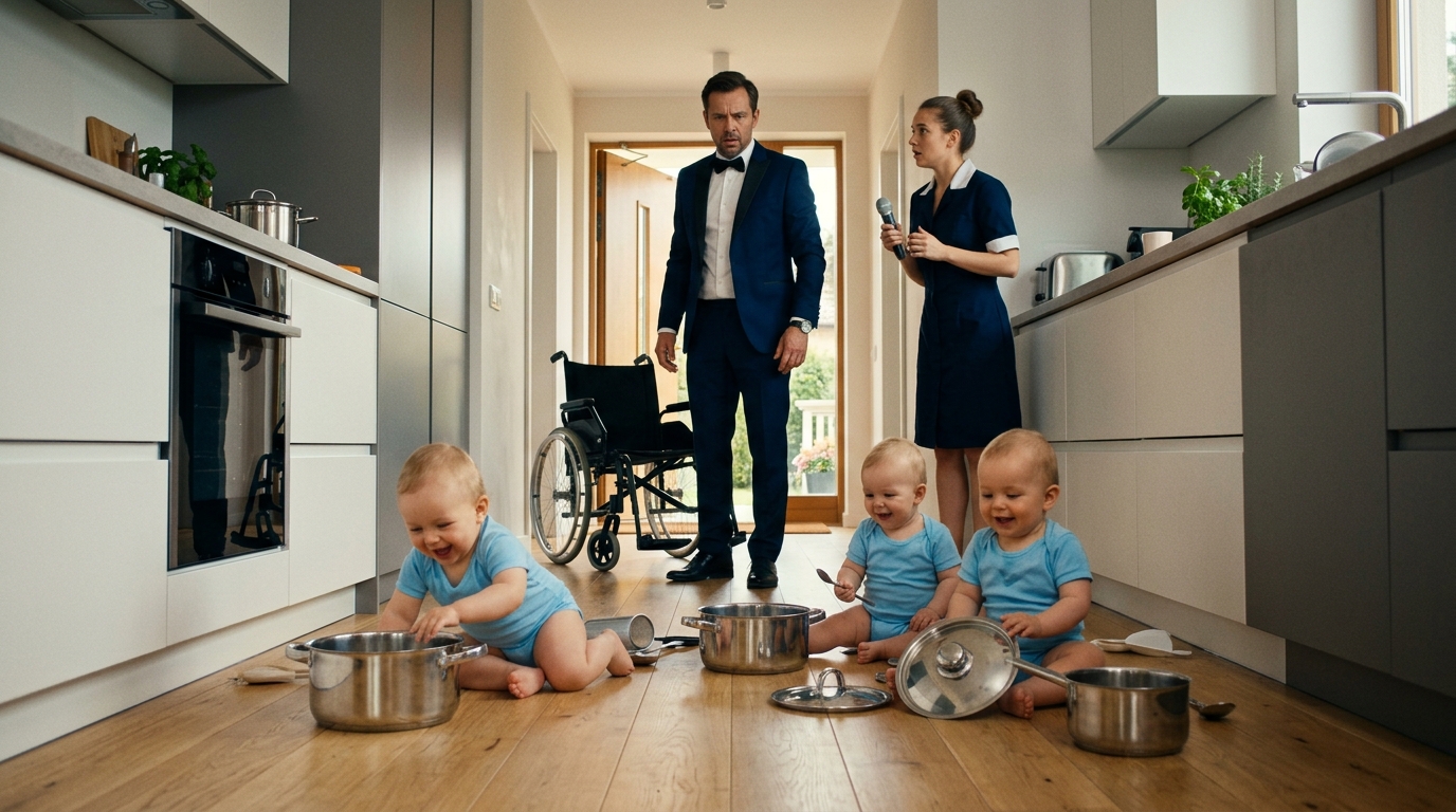 Egy milliárdos hosszú tárgyalások után hazatért, és amikor meglátta a gyerekeit a földön ülni, olyasmit tett a tanárnővel, ami mindenkit megdöbbentett.  A milliárdos hónapokig nemzetközi üzleteivel volt elfoglalva, különböző fővárosokba utazott, és sokáig nem lehetett otthon. Megbeszélései, piacelemzései és új üzletei a világ különböző részeire vitték, és észre sem vette, hogy repülnek a napok. 😨😨 Egy nap, amikor végre visszatért a hosszú hetekig tartó tárgyalások után, el sem tudta képzelni, mi vár rá otthon. Amikor kinyitotta az ajtót, megdöbbentette a konyhából kiszűrődő zaj: három kisgyerek ült a padlón, ugyanolyan kék cipőben, és mindegyikük “zenélt” a kis serpenyőjével és kanalával. Először nem igazán értette, mi történik otthon. Amikor meglátta szeretett gyermekeit a padlón ülni, dühösen odalépett a tanárnővel, de amit felfedezett, megdöbbentette😨😲