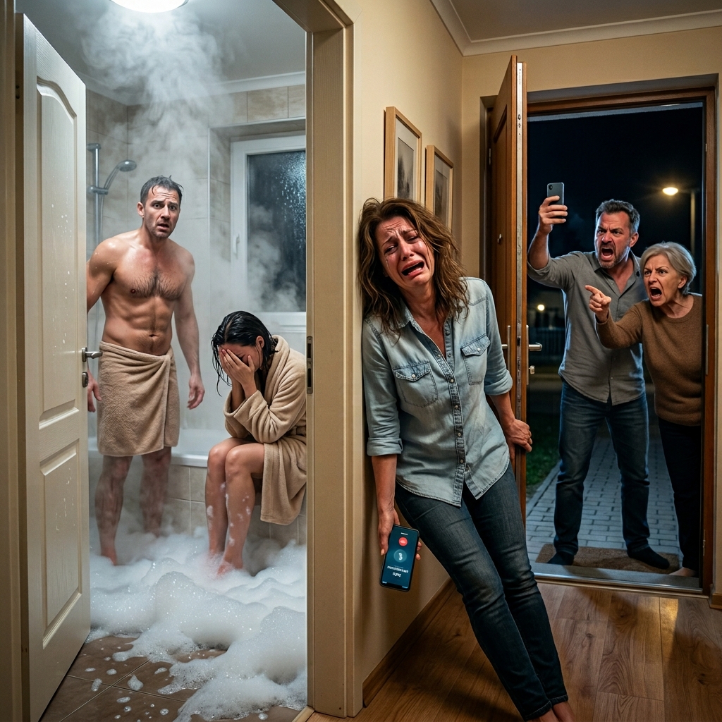 Korán értem haza, és a férjemet a fürdőkádban találtam a legjobb barátnőmmel. Bezártam az ajtót, majd felhívtam a férjét, és azt mondtam: „Jobb, ha átjössz. Most.” Percekkel később megjelent… De nem egyedül jött.  Huszonkét éve voltam Dan Mercer felesége – elég régóta ahhoz, hogy elhiggyem, ismerem minden szokását, minden hazugságát, amit magának mondhatott. Éjszaka vezettem a vízvezeték-szerelő cégének a könyvelését, vasárnaponként egyenlítettem a számláinkat, és megpróbáltam olyan feleség lenni, aki nem tesz fel olyan kérdéseket, amelyek veszekedést szíthatnak.  Egy október végi csütörtökön korán véget ért a műszakom. Hazafelé menet egy forró zuhanyt és tíz perc csendet képzeltem el. A kocsifelhajtón láttam Dan teherautóját… és Terry Barlo fehér terepjáróját. Terry tizenegy évig volt a legjobb barátnőm. Összeszorult a gyomrom, de azt mondtam magamnak, hogy biztosan ejt valamit.  Abban a pillanatban, hogy beléptem, a ház furcsa érzést keltett. Két borospohár állt a pulton. Egy ing hevert egy széken. És a folyosón megéreztem Terry vanília parfümjét – túl erős, túl friss –, gőzzel keveredve.  Aztán meghallottam: nevetést és vizet.  A fürdőszoba ajtaja résnyire nyitva volt. Belöktem.  A kádban magas hab halmozódott fel. Dan ott volt, vizes haja hátrasimítva, egyik karja a peremén nyújtózkodott. Terry vele szemben ült, meztelen térdei felhúzva, arca vörös volt, mintha ivott volna – vagy csókolt volna. Megdermedtek, amikor megláttak.  Dan felpattant, a víz lötyögött. „Paula – várj, ez nem…”  „Ne” – mondtam. A hangom nyugodt volt, ami jobban megijesztett, mint amennyire a haragtól féltem volna. Hátraléptem, becsuktam az ajtót, és kívülről elfordítottam a zárat. A kattanás úgy hangzott, mint egy kalapácsütés.  Dan dörömbölt az ajtón. „Megőrültél? Nyisd ki ezt!”  Terry hangja éles és könyörgő lett. „Paula, kérlek, elmagyarázhatom!”  Ott álltam, hallgattam, ahogy kapálóznak, hallgattam, ahogy az életem kettéhasad. Aztán bementem a konyhába, felvettem a telefonomat, és legörgettem a „Glenn (Terry)” néven mentett számhoz.  A második csörgésre felvette. „Paula?”  „Jobb, ha átjössz” – mondtam. „Most.”  Szünet. „Mi folyik itt?”  „Bezártam őket a fürdőszobámba” – mondtam. „Hozd a kulcsaidat.”  A vonal megszakadt.  Mögöttem ismét megzörrent az ajtó – Dan dühe és Terry zokogása egy egyszerű zár csapdájába esett. Nem sírtam. Nem sikítottam. Csak vártam, mert a várakozás volt az egyetlen dolog, ami visszatartott attól, hogy olyasmit tegyek, amit nem tudok visszavonni.  Körülbelül tíz perccel később fényszórók söpörtek végig a nappalim falán. A kopogás előtt kinyitottam a bejárati ajtót.  Glenn Barlo a verandámon állt, arca feszült, szeme csillogott a döbbenettől, ami még nem váltott könnyekké. Mellette pedig, fegyverként szorongatva a táskáját, ott állt Marlene – Terry anyja.  Glenn először rám sem nézett. Elnézett mellettem a folyosó felé. Aztán felemelte a telefonját, megnyomta a felvétel gombot, és azt mondta: „Nyisd ki, Paula. Mindent látnom kell.”  Marlene halk, remegő hangon előrehajolt. „És miután megcsináltuk” – suttogta –, „beszélni fogunk a pénzről.”