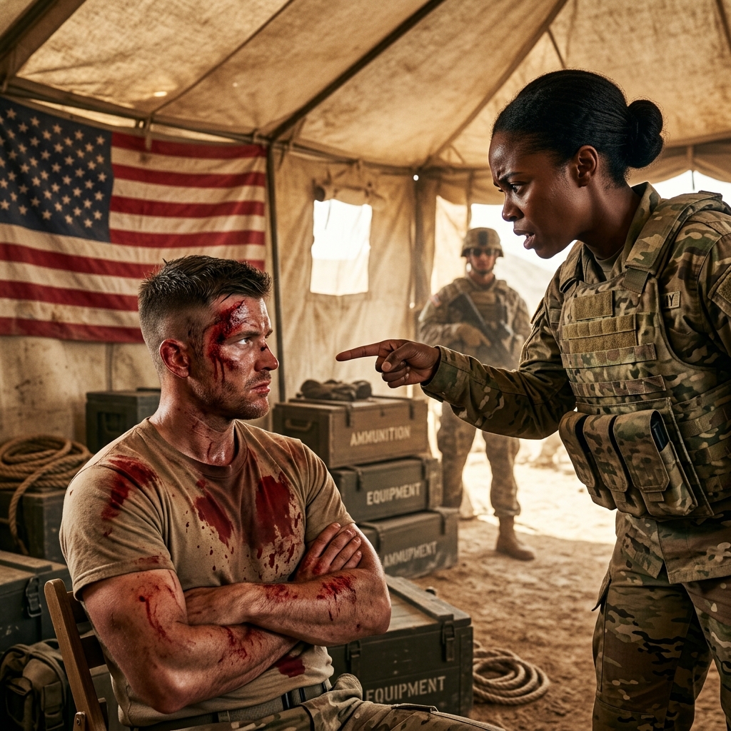 Ott hagyták meghalni a sivatagban – aztán élve visszasétált egy amerikai bázisra  „Nem kellett volna élned.” Ezt mondta a parancsnokom abban a pillanatban, amikor a tekintete megakadt a karomon lévő tetováláson – ugyanazon a tintán, amit utoljára három évvel ezelőtt látott vér és homok alatt eltemetve… egy olyan testen, amit már leírt. Az orvos, akit a sivatagban hagytak, éppen most sétált el mellette egy amerikai bázis közepén. És az arcán lévő kifejezés – sokk, valami sötétebbel átitatva – volt az első igazi érzelem, amit évek óta láttam tőle. De nem ott kezdődött. Abban a pillanatban kezdődött, hogy minden összeomlott. Az orvossátorban káosz uralkodott – kompresszor zörgött, bakancsok csapódtak a földhöz, valaki a sérült válláról kiabált. Csak egy újabb rutinnap egy olyan helyen, ahol a „rutin” kontrollált katasztrófát jelentett. Egy ideges újonccal dolgoztam, átkaroltam a karját, és igyekeztem nyugodtan beszélni.  Aztán az ingujjam egy tálcán akadt meg. Feltekeredett. És minden elcsendesedett. Nem az a tiszteletteljes fajta csend. Az a fajta, ami akkor sújt le, amikor valaminek nem kellene léteznie. Valaki azt suttogta: „Ez… ez a Négyes Csapat háromágú szigonya… pirosba burkolva. Ez a jel nem az élőknek való.”  Vörös Szalag. A szimbólum, amit csak azoknak adnak, akik a Fekete Homokban haltak meg. Egy jel, amit soha nem szabadna látni egy még lélegző emberen. Aztán a sátorlap felpattant. Nolan Graves parancsnok lépett közbe – széles, éles, fegyelmezett tekintetű. Egy férfi, aki parancsolni szokott, aki a bizonyossághoz szokott. Már a rend közepén járt, amikor észrevette a változást a szobában. Lassan a tekintete követte azt a látóvonalat, amelyre minden más ember ráfókuszált. Lefelé. A karomra. És ekkor megdermedt.