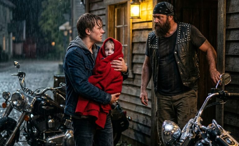 Egy 16 éves fiú jelent meg egy hírhedt motorosklubban éjfélkor 12:17-kor, rémült húgát tartva és menedékért könyörögve – de az elnök döntése, hogy beengedi őket, veszélyes eseménysorozatot indított el, amit senki sem jósolhatott volna meg. Pontosan éjfélkor egy kemény, szándékos kopogás csapódott a klubház acélajtaján – elég hangosan ahhoz, hogy áttörje a hősugárzó halk zümmögését és a félig szétszerelt motor fölött egyensúlyozó régi rádióból áradó lassú, lélekkel teli gitárriffet. Dayton, Ohio állambeli részén senki sem kopogott ilyenkor, hacsak nem volt kétségbeesett, vakmerő, vagy a kettő valamilyen veszélyes keveréke. A hang nemcsak a garázsban visszhangzott – mélyen a mellkasodba telepedett, mint az a fajta pillanat, amikor csendben döntést kell hoznod arról, hogy készen állsz-e vagy sem. Csak hárman voltunk még talpon, feltűrt ingujjakkal, zsírtól feketére foltos kezünkkel. Majdnem egy órán át makacsul vitatkoztunk, próbáltuk megszelídíteni a karburátort, ami nem volt hajlandó együttműködni, bármennyi türelmet is tanúsítottunk iránta. A garázs levegőjét sűrű olaj és hideg acél ismerős illata töltötte meg, az a fajta, ami átjárja a bőröd, és hazakísér, bármennyire is próbálod lemosni róla.  Marcus Hale vagyok, és az elmúlt tizenegy évben a River Reign Riders néven ismert motorosklub elnöki posztjának súlyát cipeltem. Ez a cím nem olyan dicsőséget vagy büszkeséget hoz, mint ahogy azt a kívülállók elképzelik. Felelősséggel, hosszú memóriával és azzal az állandó tudattal jár, hogy minden döntésed kifelé hullámozhat, olyan életeket érintve, amelyeket talán soha nem fogsz teljesen megérteni.  Amikor kopogtak, Travis – a legfiatalabb közülünk, mindig az első, aki bajt vállalt – azonnal kiegyenesedett, és az orra alatt motyogott: „Senki sem jár ide jó szándékkal ilyenkor.” Earl, aki idősebb és sokkal visszafogottabb volt, egy szót sem szólt. Egyszerűen lassan megtörölte a kezét egy rongyba, és felém fordította a tekintetét. Nem kellett megszólalnia. Egy olyan klubban, mint a miénk, a vezetés nem arról szól, hogy parancsokat osztogassunk vagy felemeljük a hangunkat. Arról van szó, hogy tudjuk, mikor kell kinyitni egy ajtót… és mikor kell hagyni, hogy az éjszaka zavartalanul elsuhanjon mellettünk.  Mérsékelt tempóban haladtam a bejárat felé – nem félelemből, hanem megszokásból. A tapasztalat megtanítja, hogy a túl gyors mozgás olyan üzeneteket küld, amelyeket nem mindig szándékosan küldünk. Amikor csak pár centire résnyire kinyitottam az ajtót, egy hideg februári levegőhullám siklott be, magával hozva az eső áztatta járda nedves, csípős illatát.  És akkor megláttam őket.