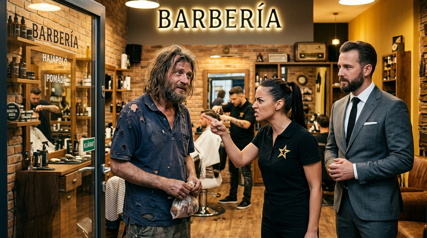 „MAJD MEGFIZETEM AZÉRT”🥹💔 Egy férfinak szüksége volt egy kis hasadásra, de nem volt pénze. Ennek ellenére a fodrászüzlet tulajdonosa segített neki, és évekkel később visszatért a fodrászüzletbe, hogy kifizesse. Szerinted mi fog történni?