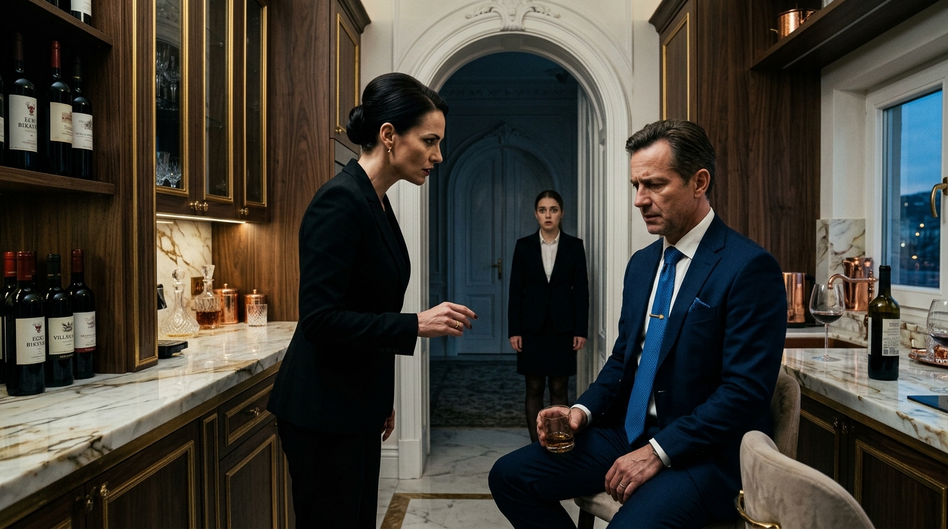 A felesége megpróbálja megtartani az összes vagyonát, de egy szobalány elköveti a bűncselekményt.