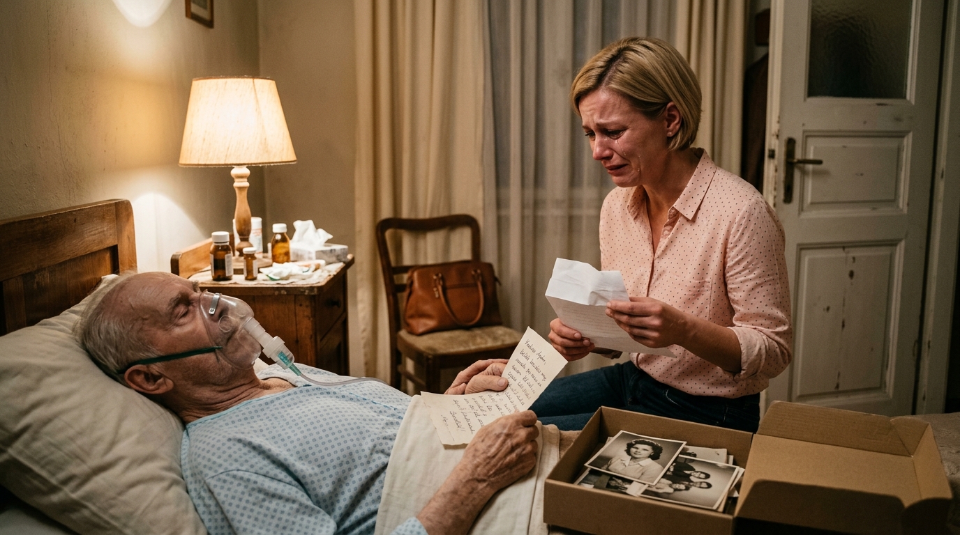 Másodperceken múlt, hogy megbocsássak apámnak öt évnyi hallgatásért, amikor haldokló nagyapám egyetlen mondatra mutatott, és feltette a kérdést, ami az egész levelet darabokra robbantotta.  Öt évnyi hallgatás után apám három kézzel írott, szeretettel teli oldalt küldött nekem, és szinte minden szót elhittem, amíg haldokló nagyapám egyetlen mondathoz hozzá nem ért, és azt nem mondta, hogy hagyjam abba.  Walter nagyapa konyhaasztalánál ültem, a boríték nyitva volt, az oxigéngép búgott a folyosón. Öt évnyi hívás-, SMS- és semmiség után apám, Rick, végre felvette a kapcsolatot. A papír régi fiókok és tinta szagát árasztotta, és a kezem már az első sor elolvasása előtt remegett. Hónapok óta félig a lakásomban, félig pedig nagyapa házában laktam, mert a rák apránként terjedt. Meghatalmazást adott nekem, és rám bízta az ápolói beosztást, a levest, a számlákat, a tablettákat. Ez a bizalom bizonyos embereknek a családomban hirtelen eszébe juttatta, hol lakik. Kevin egy kedden megjelent, és egy szendvicset evett nagyapa hűtőjéből, mintha a jelzáloghitelt fizette volna. Soha nem jött hétköznap, ami azt jelentette, hogy nem nagypapa miatt volt ott. Az anyja, Patricia miatt volt ott, Patricia pedig csak egy dolog miatt volt ott: a végrendelet miatt.  „Anya azt akarta, hogy beszéljek veled” – mondta, a pultra meredve helyettem. „Apádról.” Egyszer felnevettem, röviden és csúnyán, mert az eltűnő apák általában nem küldenek hírvivőket, hacsak nincs mögöttük pénz.