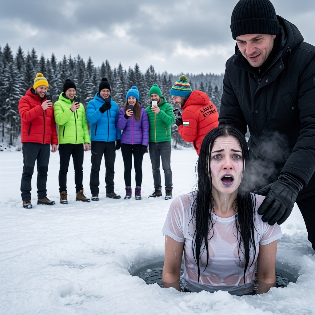 Jeges tóba dobták a lányomat „szórakozásból” – 24 órával később a világuk darabokra hullott Abban a pillanatban, amikor láttam, hogy a lányom feje eltűnik a jég és a fekete víz alatt, megmozdultam, mielőtt az agyam utolérhette volna. Már futottam is – csizmák csúsztak, tüdőm égett –, miközben mögöttem a nevetés úgy szállt a befagyott tavon, mint egy rémálomban. Nevettek.  Felemelték a telefonokat. Felvétel.  „Gyerünk, drámakirálynő!” – kiáltotta Melissa, és a csizmájával visszabökte Claire-t a víz alá, mintha valami elferdült játék lenne. És Lucas – a vejem – csak állt ott. Nézte. Forgatás. Egy szót sem. Egy lépést sem tett előre. Mire a szélére értem, Claire egyedül vonszolta ki magát. Ujjai kaparásztak, a lélegzete kiszakadt a mellkasából, a bőre már rémisztő kékre változott. Rám zuhant, olyan hevesen rázkódott, hogy azt hittem, darabokra törik. És mögöttünk? Panaszok. „Túlreagál.” „Tönkretette.” „Viccesnek kellett volna lennie.” Vicces. A mentőautó ajtajai becsapódtak, oxigénnel és takarókkal bezárva a lányt – és valami bennem kettétört. Remegett a kezem, ahogy elővettem a telefonomat, de felhívtam. „Mike Donovan.” „Csináld meg” – mondtam. „Itt az ideje.” Habozás nélkül. „Küldj el mindent.” Pontosan tudtam, mit jelent ez. Mike nem „nézte meg a dolgokat”. Szétszedte őket. A mentőautóban Claire ki-be járkált. Alig hallatszott a hangja. „Anya… alatt tartottak.” A mentős szünetet tartott, a szeme élesebb lett. „Szerencsés” – mondta halkan.  Szerencsés. Harminc másodperc múlva nem fogom ott ülni a kezét – temetést fogok tervezni. A kórházban, amíg pihen, rezegni kezdett a telefonom.