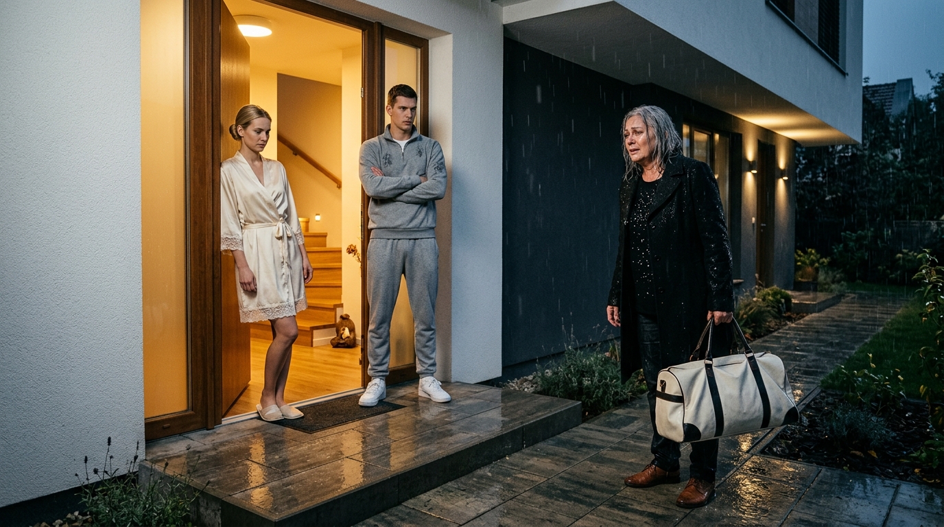 A házamat elöntötte a vihar, és csuromvizesen, sárral borítva érkeztem meg a fiam villájához, de a menyem összeráncolta az arcát, és elállta az ajtót: „Fúj, ne gyere be. A fehér szőnyegeim nem erre valók. Menj egy menedékhelyre.” Becsapta az ajtót, én pedig felhívtam a tizenhat éves fiút, akit egyszer kirángattam az utcáról – és néhány perccel később egy katonai konvoj lezárta az egész utcát. Három egymást követő nap eső elég volt ahhoz, hogy felborítsa a házam előtti postaládát, felborítsa a nappalimban a könyvespolcot, és barna víz csorgasson a padlóra, mintha csak a sorára várt volna. Majdnem negyven percet vezettem nedves, fekete utakon, elhaladtam a sarkon lévő gyógyszertár mellett, amelynek fémkapuja le volt húzva, elhaladtam az üres templom parkolója mellett, és még mindig arra gondoltam, hogy a fiam házában legalább lesz egy száraz törölköző és egy nyitott ajtó. Tévedtem. Brixton krémszínű köntösben állt ott, és pontosan olyan tekintettel tartotta az ajtót, mint aki attól fél, hogy por tapadhat az ujjára. Reuben mögötte állt, tisztán, szárazon, érintetlenül, és úgy nézett rám, ahogy az emberek egy rosszkor érkezett számlára néznek. Még be sem fejeztem, hogy csak néhány napra kellene szállásom, amikor Brixton lepillantott a cipőmre. Reuben rosszabbul járt. Hagyta, hogy a felesége először mindent elmondjon. Aztán ő maga mondta el, hogy van egy Vöröskereszt menedékhelye a belvárosban, ugyanolyan nyugodt hangon, mint amikor valaki a szelektív hulladékgyűjtőre mutat.