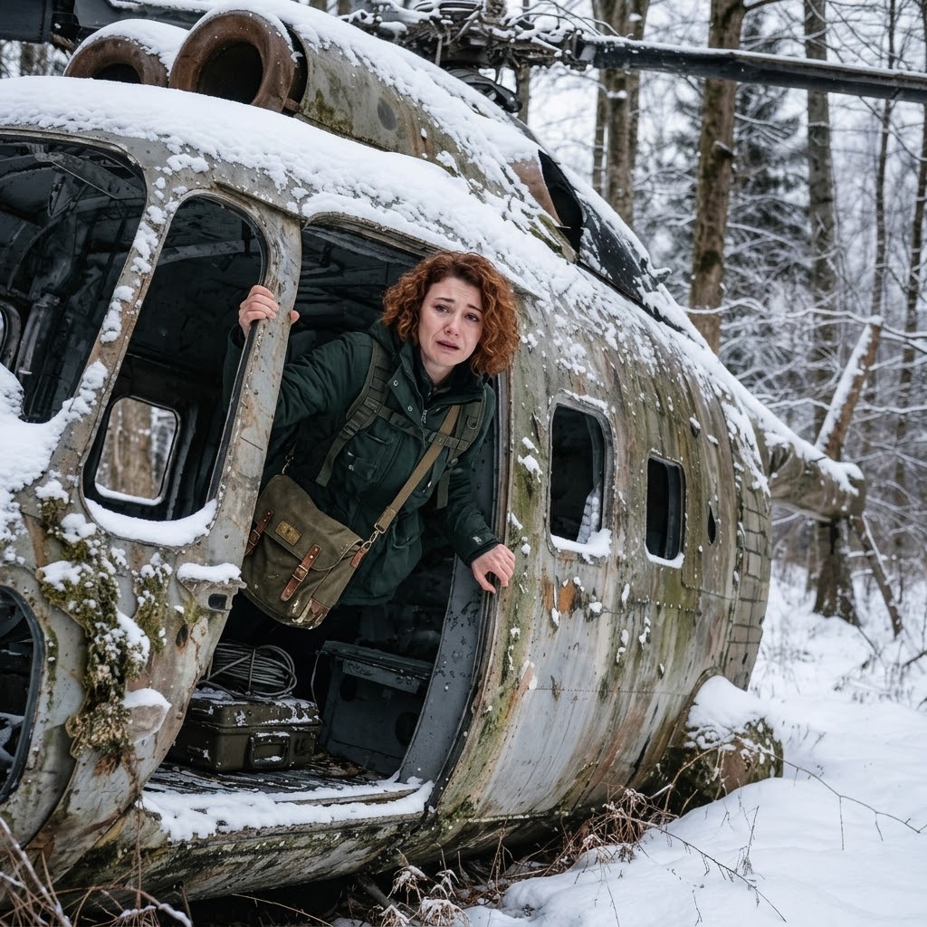Alors qu’elle ramassait du bois dans la forêt, une femme tomba par hasard sur un hélicoptère Et quand elle regarda dans le cockpit, elle faillit tomber au sol