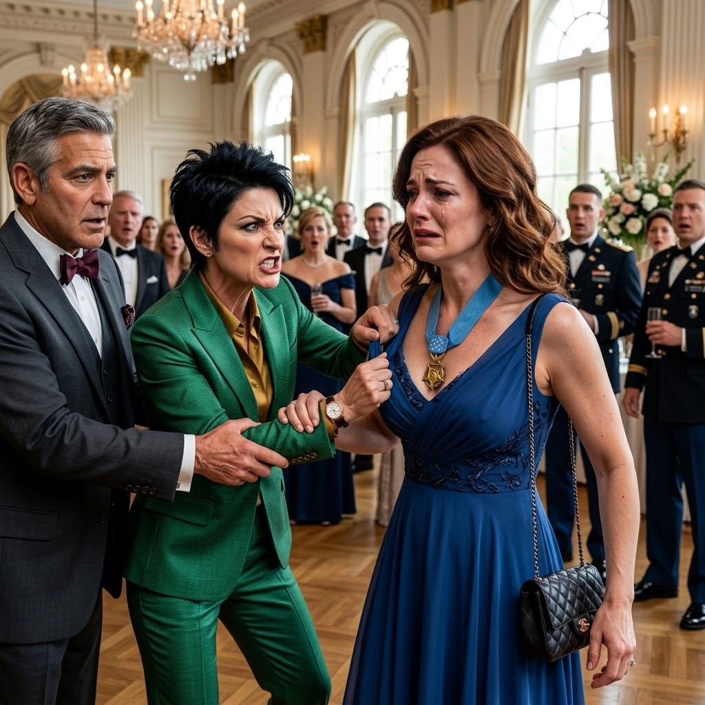 Auf der Gala griff meine Stiefmutter nach der goldenen Brosche, die an meinem Kleid befestigt war. « Du hast das gestohlen », zischte sie. “Du bist zu arm, um Gold zu tragen.” Sie griff danach, sie loszureißen, aber ein Veteran packte ihr Handgelenk. “Gnädige Frau”, dit-il avec Harter Stimme, “das ist die Ehrenmedaille”.