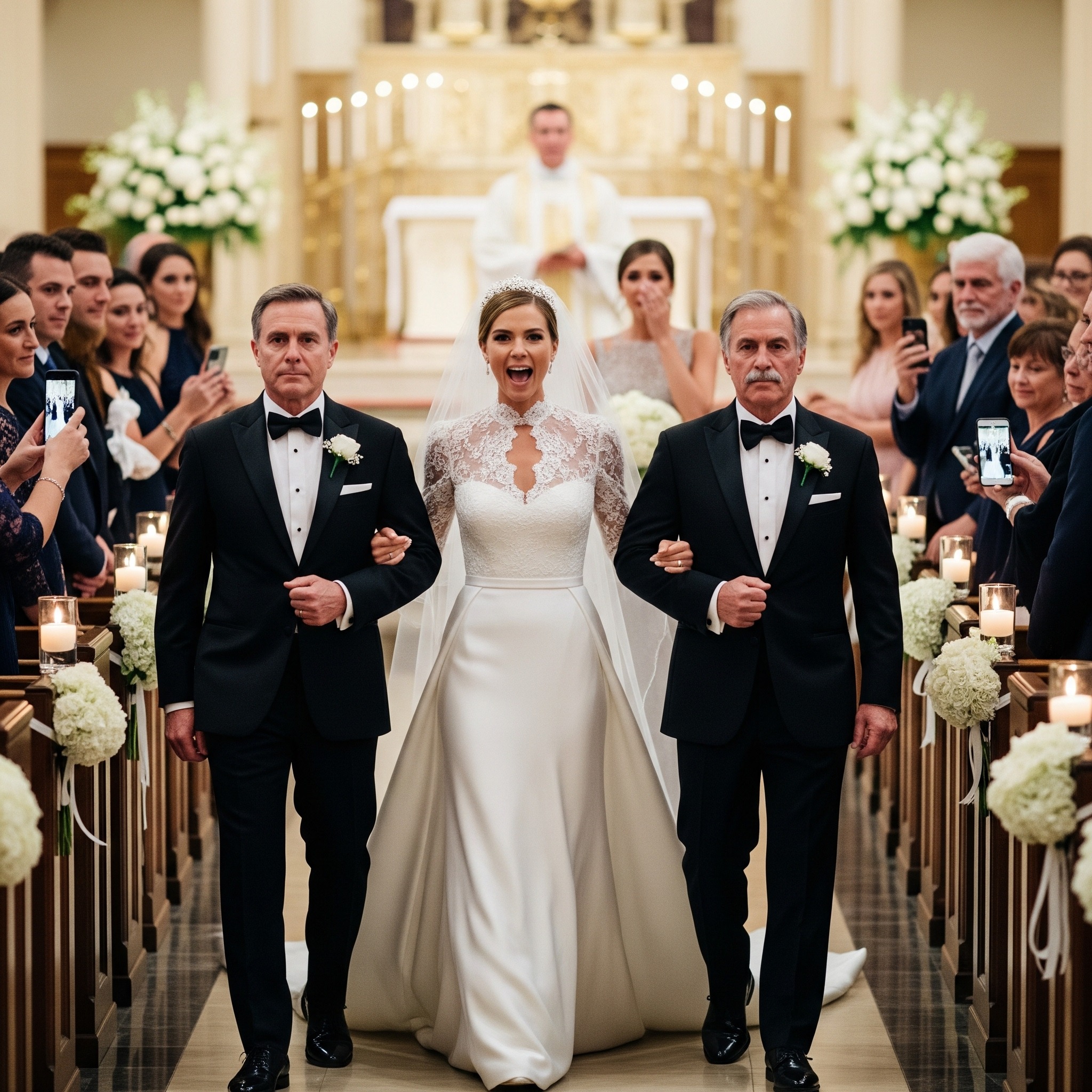 They said my sister should go down the aisle before me and wear white, as if my wedding were her rehearsal. I agreed, pretending not to care. But when she arrived in her designer dress, security stopped her cold. My father raged that they had covered every cost, until my fiancé smiled and delivered one simple sentence that froze everyone in place….I always knew my family would find a way to turn my wedding into a power struggle. Still, I wasn’t prepared for how far they’d go. When my parents insisted that my sister, Rachel, should walk down the aisle before me—wearing a white dress—I thought I was hearing things.