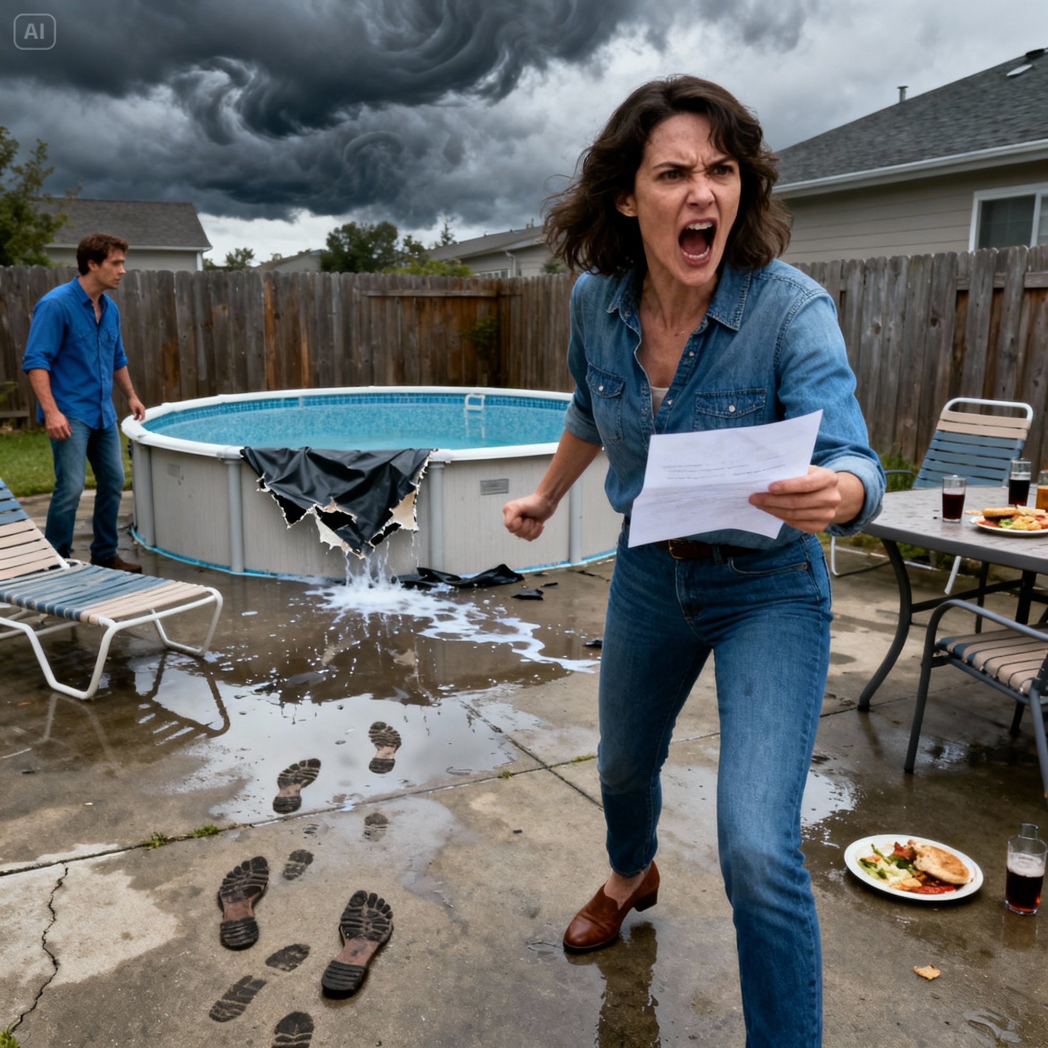 She mocked me for asking a favor — then ruined my pool out of spite. I didn’t argue, but what I did next no one saw coming….When I opened the gate to my backyard that June afternoon, I expected to see turquoise water glinting under the sun. Instead, I was greeted by silence and cracked tiles. My pool — once the center of every summer gathering — was empty. The liner had torn, the pump sputtered dry, and a damp note was taped to the fence.