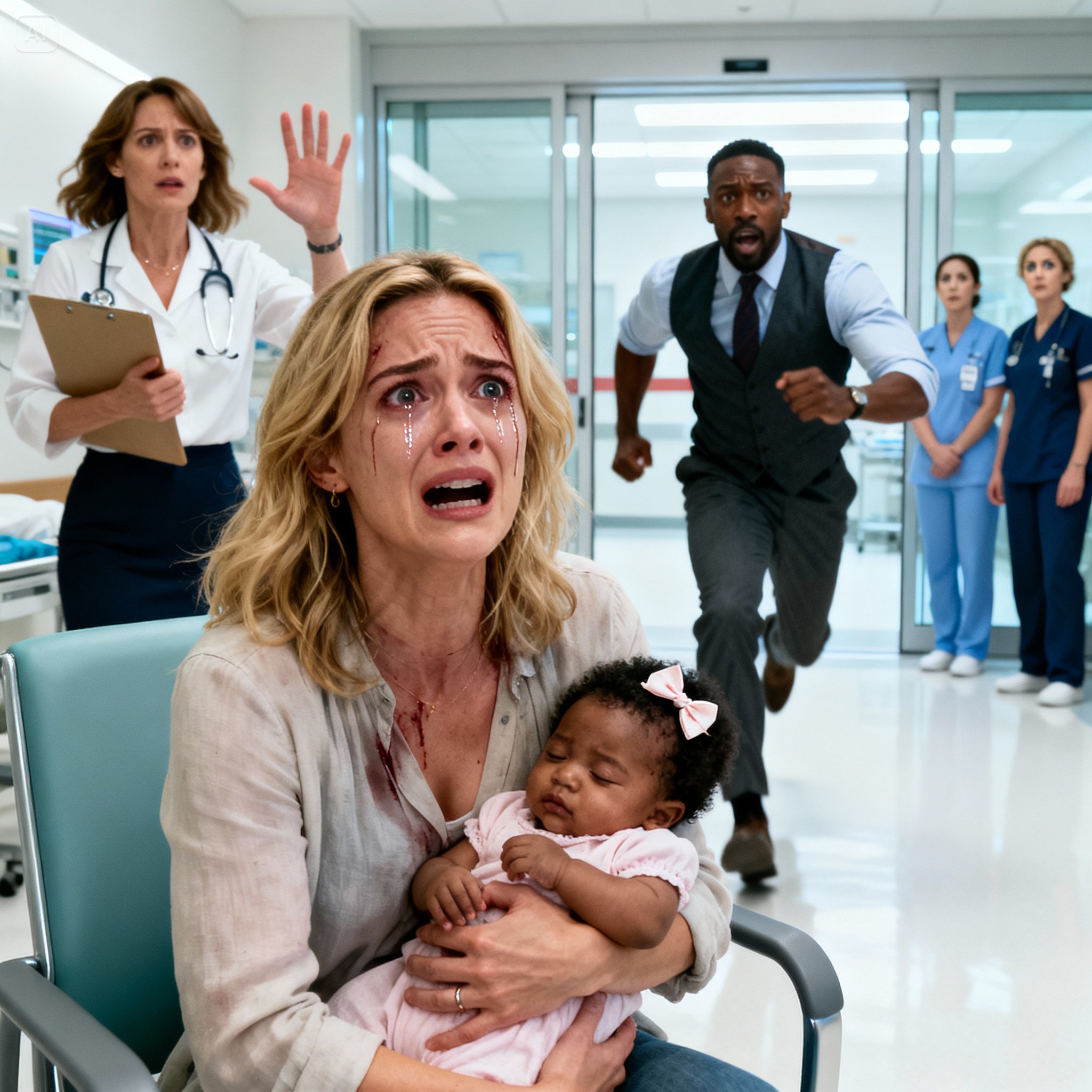 Doctor Refuses to Treat Black Child Over Money — Until Her Father Shows Up and He’s Fired on the Spot…The fluorescent lights buzzed overhead, casting a harsh white glow over the small emergency-room lobby. Lydia Johnson sat in a stiff plastic chair, clutching her two-year-old daughter Amara against her chest. The little girl’s breaths came in quick, raspy gasps — each one a tiny, desperate struggle.
