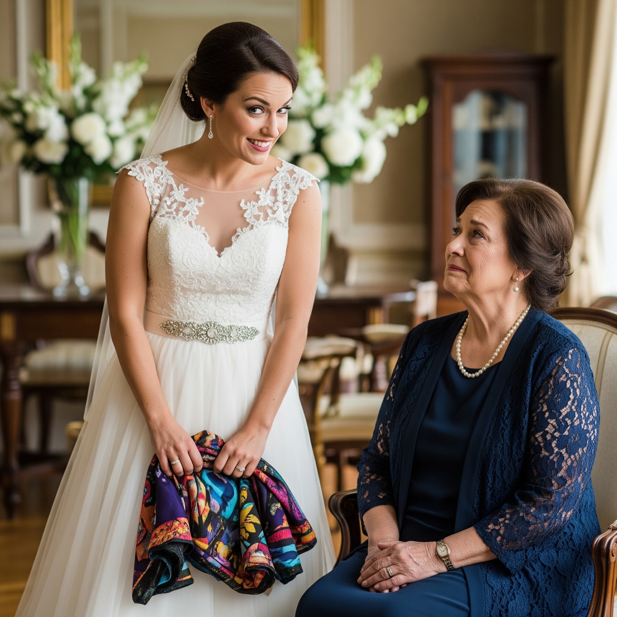 During my grandson’s lavish wedding, the bride unwrapped the quilt I’d sewn and laughed before hundreds of guests, saying she’d hide it away in the basement. Little did she know, what my grandson did moments later would not only end the celebration—it would cost her every cent of the Caldwell fortune….