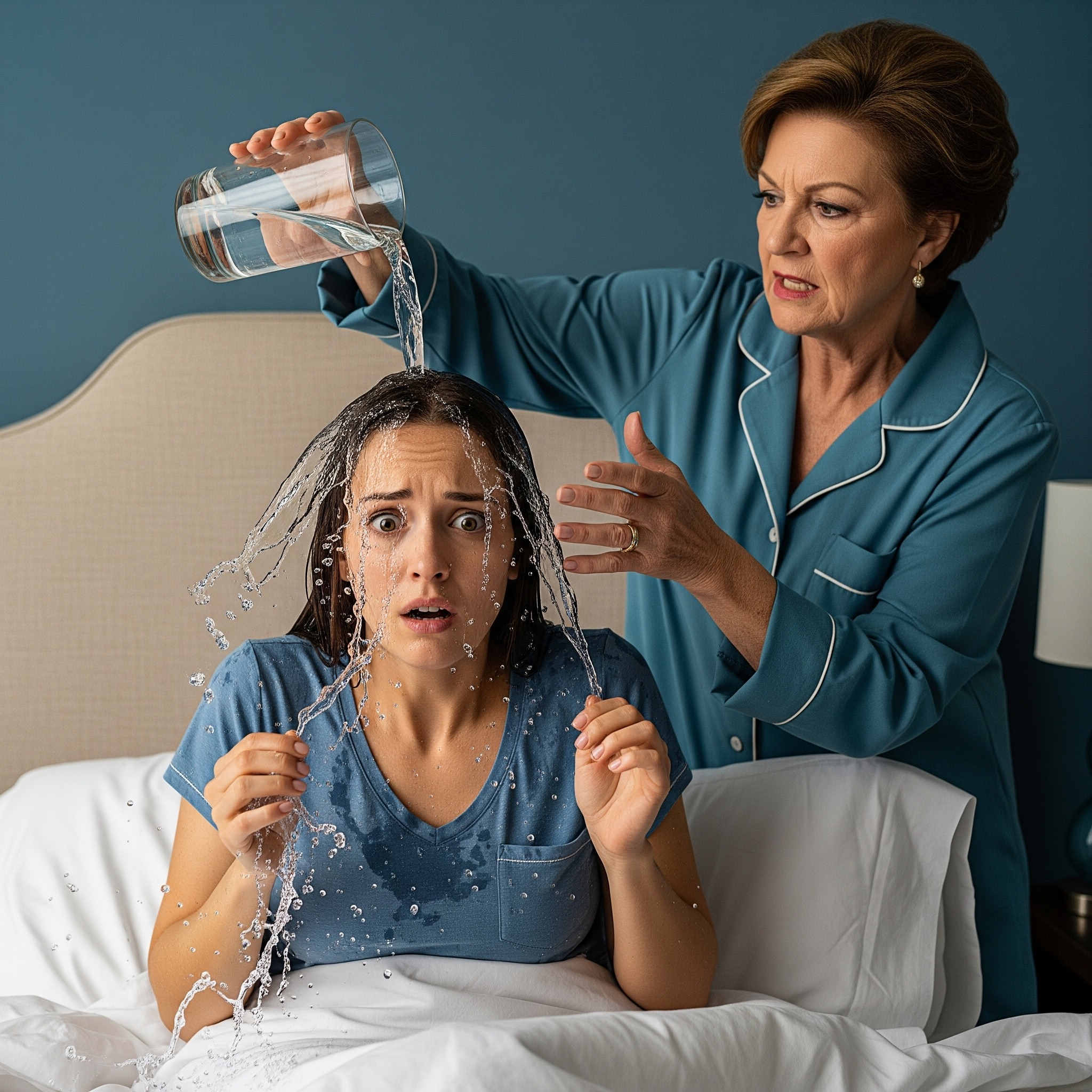 My husband had gone on a business trip, leaving me in the care of his mother. A week after losing our baby, I woke to the sensation of ice-cold water cascading over me. In that moment—and in what followed—my fragile world finally collapsed….The sound of shattering cold woke me before I could even breathe. A shock ran through my spine as icy water soaked my nightgown, my sheets, my hair. I gasped, half choking, and when my eyes focused, I saw her—Margaret—standing by my bed, a half-empty bucket in her trembling hands.
