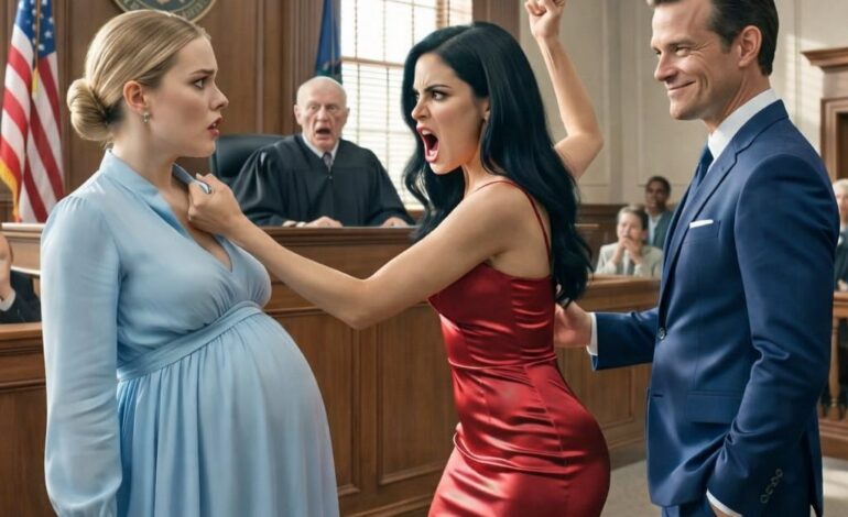 Älskarinnan slår den gravida kvinnan i ansiktet i rättssalen – miljonären inser inte att domaren är hennes pappa