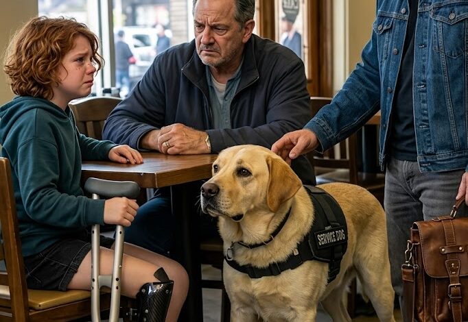 残疾女孩在一家安静的咖啡馆里请求坐下——“她只需要一分钟，”我说，当那男人伸手去扶她的拐杖时，但当我的服务犬走到他们中间的那一刻，整个房间的人都意识到这已经不再是一个普通的下午了