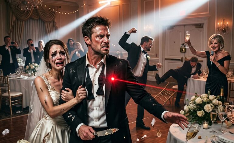 I Was Slicing The Cake When I Noticed A Red Dot On My Chest. My Mother-In-Law Grinned And Lifted Her Glass. She Didn’t Call Security. She Called A Hit Squad. They Bolted The Doors And Killed The Power. My Wife Shouted, “Mom, Stop!” Her Mother Cackled Into The Mic, “Say Farewell, Darling. The Inheritance Is Mine.” She Assumed I Was Just A Groom. She Forgot I Was A Navy Seal. I Snatched A Cake Knife And Murmured To My Wife, “Close Your Eyes.” By Sunrise, The Wedding Was A Graveyard; What I Did To Them Was Brutal…