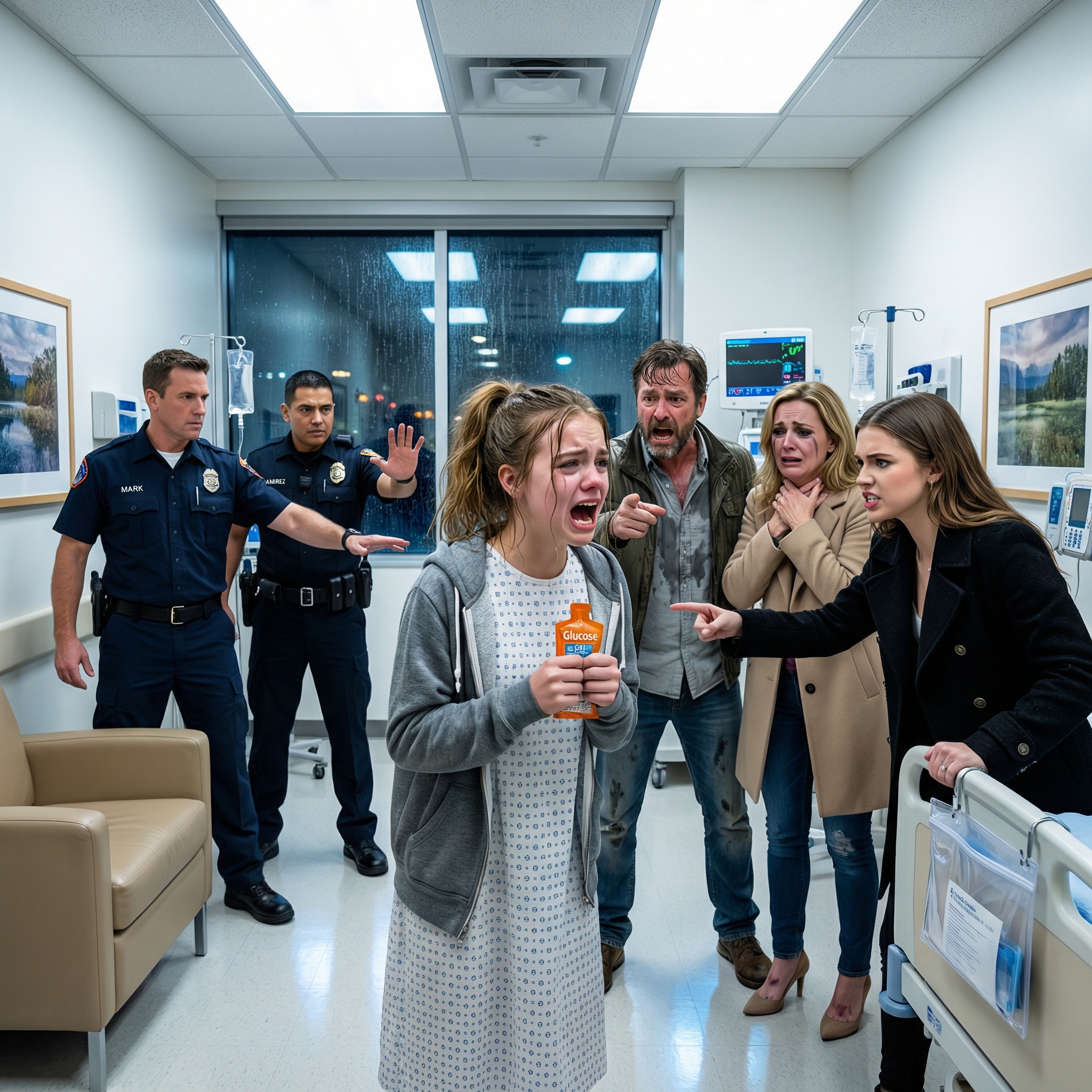 At 15, my parents swallowed my sister’s lie and threw me outside into a storm, in driving rain: “Get out. I don’t need a sick daughter.” Three hours later, police summoned them to the hospital. When Dad entered and noticed who sat beside my bed, his hands kept trembling: “You… you can’t be here…”
