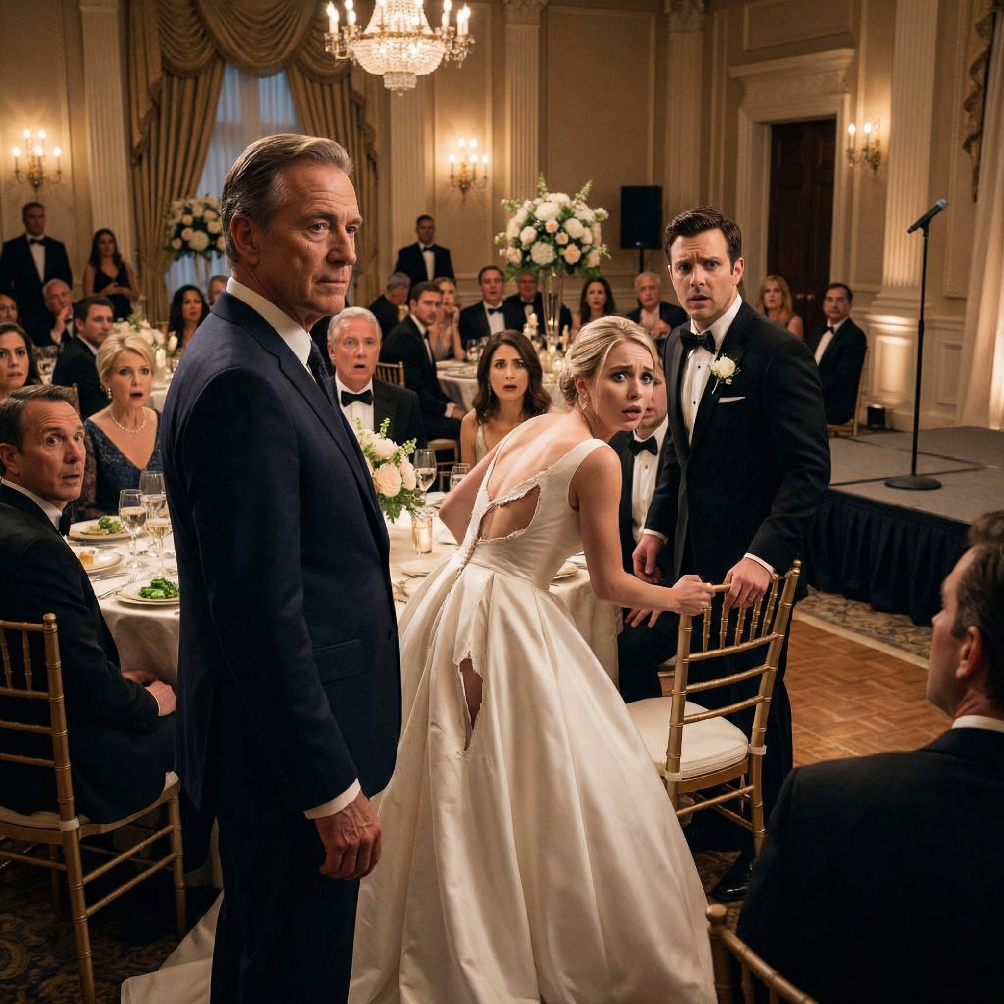 I Saw My Daughter-In-Law Pouring Super Glue Onto The Chair Reserved For My Wife, While My Son Watched Like It Was A Joke. I Handled It Quietly—And Hours Later, Then When The MC Requested The Bride To Stand, The Tearing Sound Left Her Frozen…