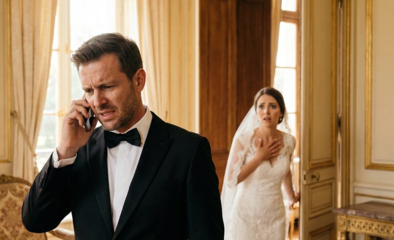 Just Minutes Before the Wedding, He Was Whispering to His Mistress, But After the Bride Heard His Scheme to Take Her Family’s Fortune, She Marched Down the Aisle Smiling and Shattered His Perfect Life at the Altar Before Everyone Watching