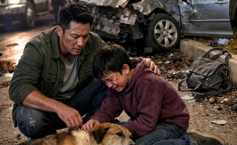 兒子苦苦哀求我收養他在超市後面撿到的那隻流浪狗——我差點就拒絕了，做夢也沒想到，一個普通的夜晚竟會以刺耳的輪胎摩擦聲、一個酒駕司機和一隻擋在我孩子和死神之間的狗而告終，徹底改變了我們這個破碎的美國家庭。