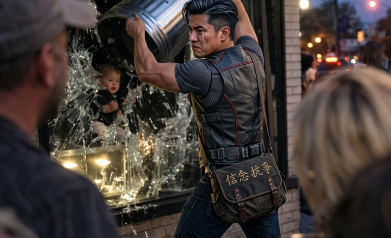 日落剛過，在密西根州一條原本平靜的街道上，一名身穿無袖皮背心的男子突然舉起一個金屬垃圾桶，徑直砸向一家關門的珠寶店的櫥窗——就在最後一塊玻璃碎片落到人行道上之前，圍觀的人群已經認定他們正在目睹一場搶劫。