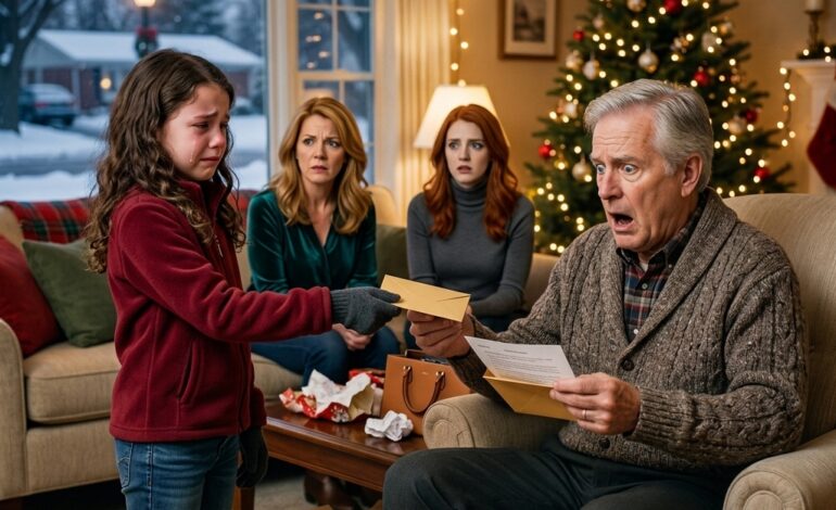 Ma fille a ouvert son cadeau : une boîte vide. Mon père a ri : « Les enfants comme elle ne devraient rien attendre. » Ma sœur a dit : « Comme sa mère, elle ne vaut rien. » Les larmes lui sont montées aux yeux. Puis elle a murmuré : « J’ai aussi un cadeau pour toi, grand-père. » Il l’a ouvert et est devenu tout pâle. 