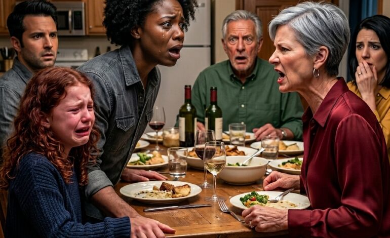 Lors d’un dîner de famille, ma mère a dit à ma fille de 12 ans : « Ta fille n’est pas invitée à mon anniversaire », et personne n’a rien dit. J’ai séché la fête et je lui ai envoyé un cadeau à la place. Dès qu’elle l’a ouvert, son visage s’est transformé. Mon père l’a regardée, puis m’a regardée, et m’a demandé doucement : « Qu’est-ce que tu as fait ? »