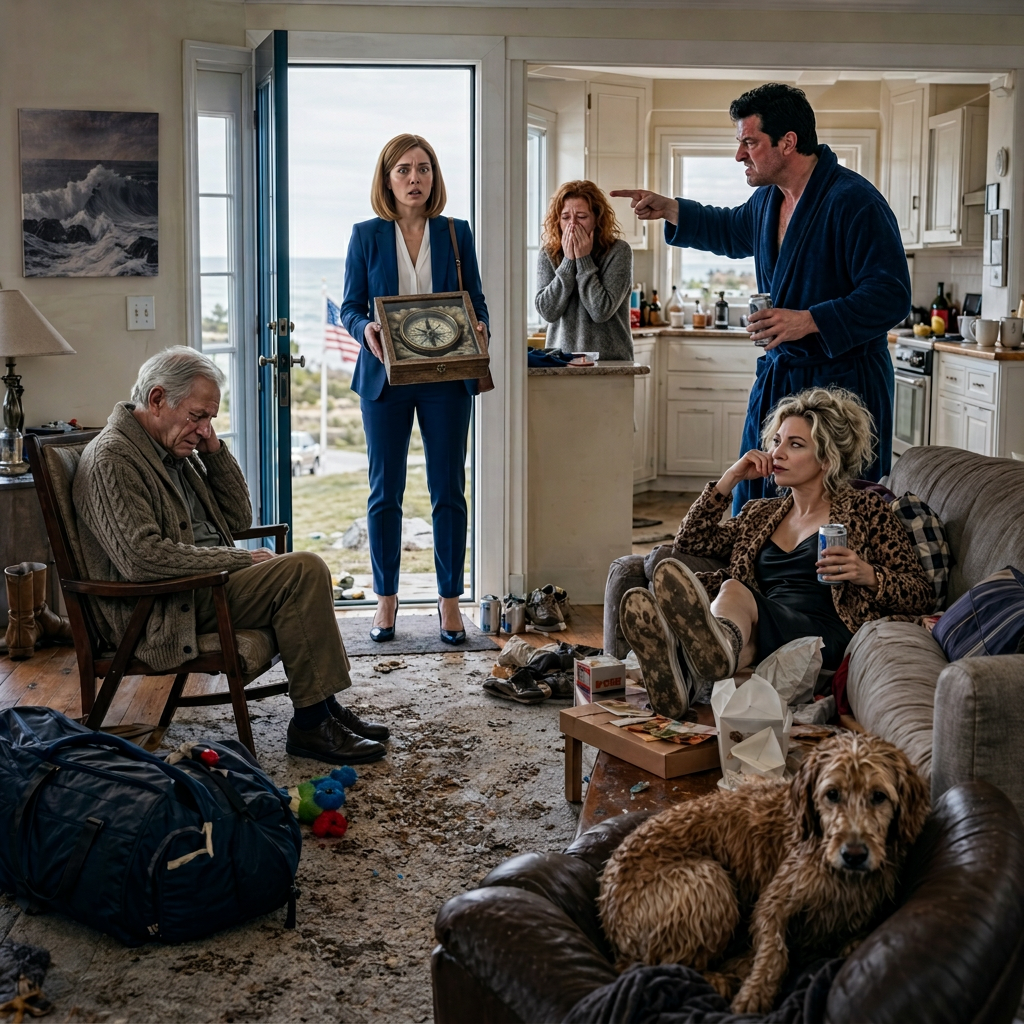 Pour leurs noces d’or, j’ai offert à mes parents une somptueuse villa en bord de mer d’une valeur de 425 000 dollars. À mon arrivée, ma mère pleurait et mon père tremblait : la famille de ma sœur avait pris possession des lieux. Son mari s’est approché de mon père, a pointé la porte du doigt et a crié : « C’est chez moi, sortez ! » Ma sœur a ri… jusqu’à ce que j’entre, et le silence s’est alors installé.