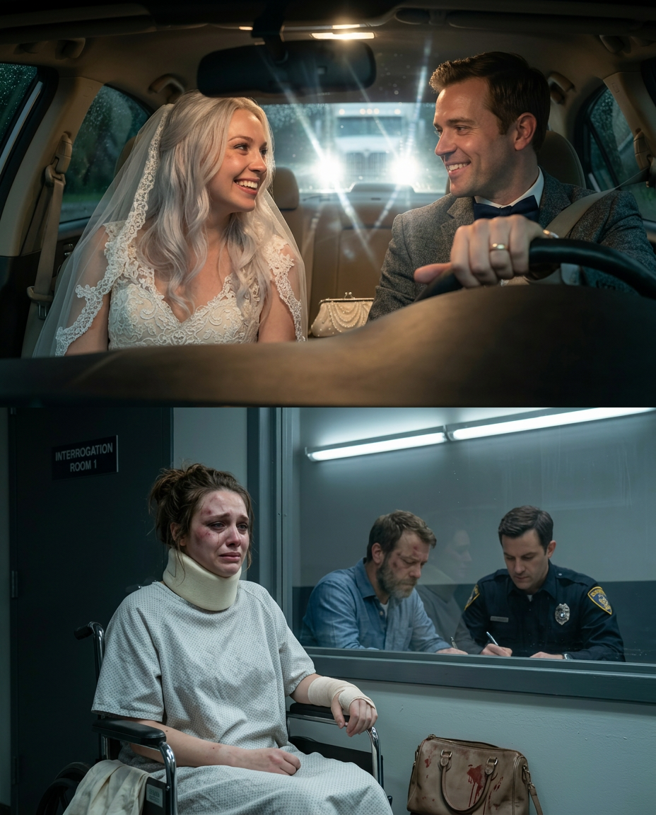 Le soir de mon mariage, notre voiture a été percutée par un camion. Mon mari est mort sur le coup. J’ai survécu… de justesse. Une semaine plus tard, le chauffeur du camion a été arrêté. Mais quand il a enfin parlé, j’ai eu un choc. Ce n’était pas qu’un simple chauffeur…