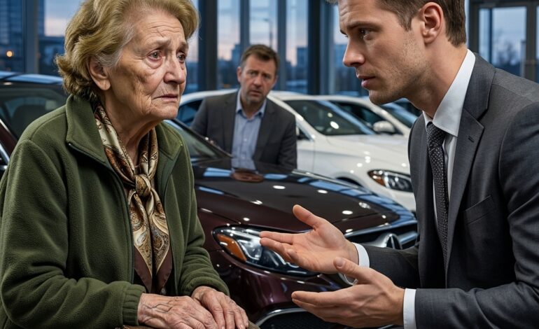 “Voglio comprare quest’auto”, disse l’anziana signora, e il venditore sogghignò e la cacciò fuori dallo showroom, dicendo che puzzava di povertà. Quello che successe dopo scioccò l’intero negozio