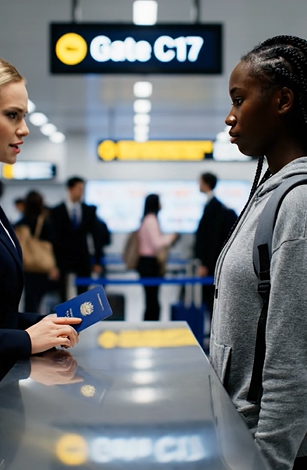 「穿著這件運動衫坐頭等艙？呵呵，寶貝兒，」一名登機口工作人員一邊嘲諷一邊銷毀了一名乘客的護照——這一行為引發了聯邦調查，導致一家航空公司停飛，並揭露了一名聯邦航空管理局臥底檢查員不懈地追求正義。