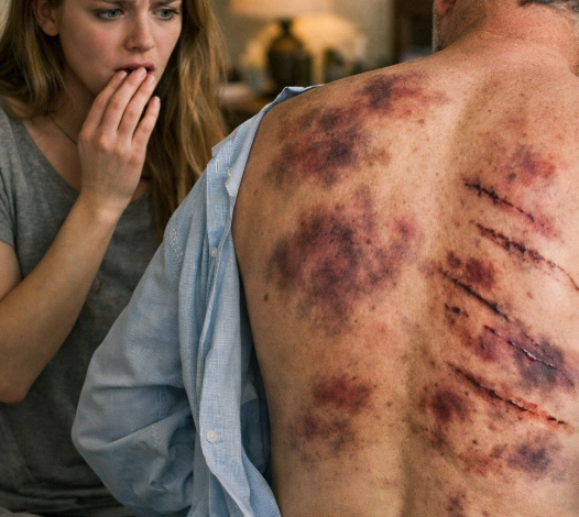 十六年來，她從未見過父親的背影，也從未質疑過他為何總是穿著長袖、緊鎖房門，或是刻意避開海灘——直到學校的一則突發新聞，精準地描述了一道疤痕，她的雙手開始顫抖。