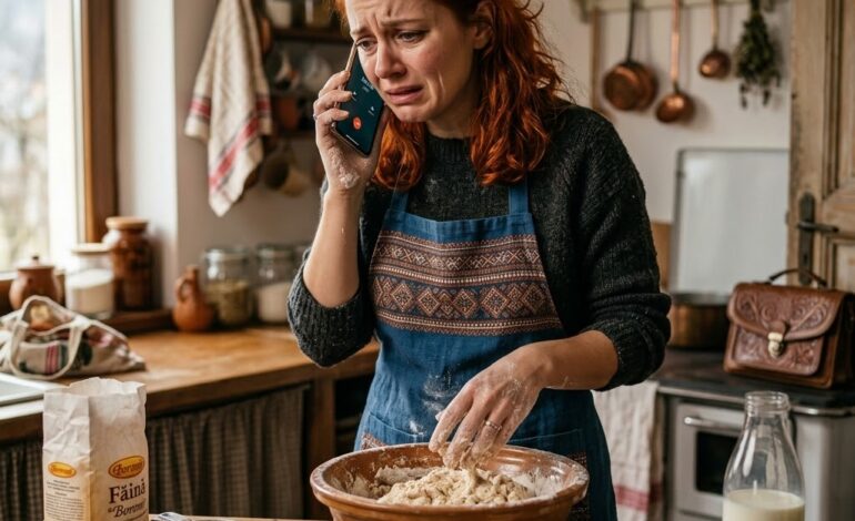 正当我把鸡蛋打进碗里时，电话响了。