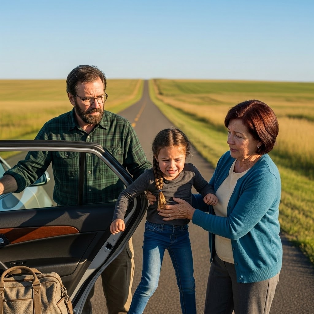 They abandoned my eight-year-old daughter on the side of the road. Two hours later, their perfect life began to crumble..The sky was already turning gray when a passing driver spotted her a small girl in a pink hoodie, sitting on the gravel shoulder of Route 16, hugging her knees beside a battered backpack.