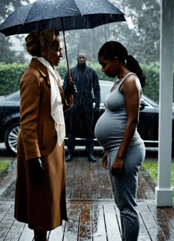 Mon mari m’a mise dans la rue et a verrouillé la porte pendant que je restais pieds nus avec mon ventre de femme enceinte sous la pluie battante. Mais quand ma riche grand-mère est venue, elle m’a prise dans ses bras et m’a dit doucement : « Je ferai en sorte que ton mari regrette tout »