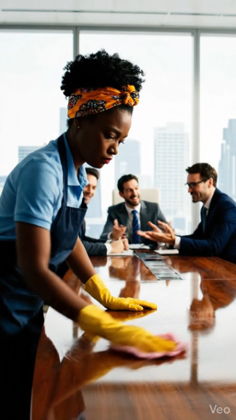 Les employés se moquaient de la femme de ménage sans savoir qui elle était vraiment, jusqu’à ce que le directeur de l’entreprise entre et prononce une phrase qui la laissa sans voix